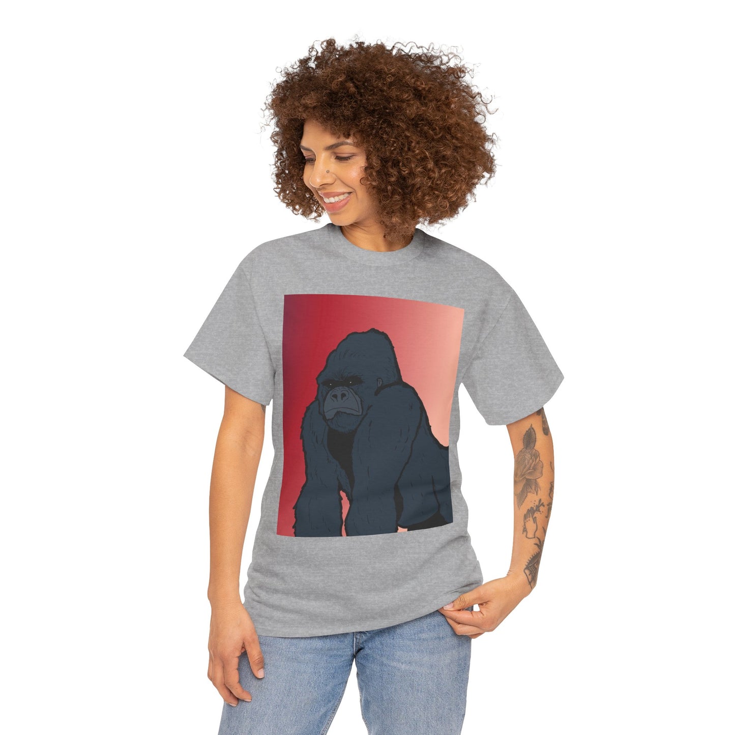 Gorilla Graphic Tee — Vintage Sunset Primate Illustration Shirt