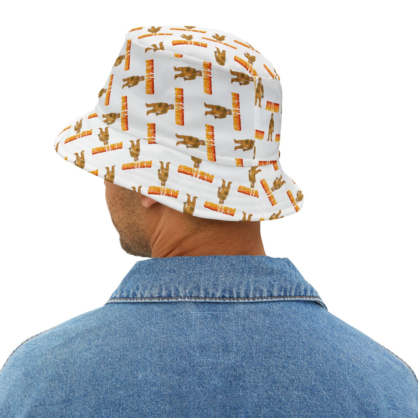 Adulting is Overrated...Funny Bear Pajamas Pattern Bucket Hat - Stylish Summer Accessory for Outdoor Fun