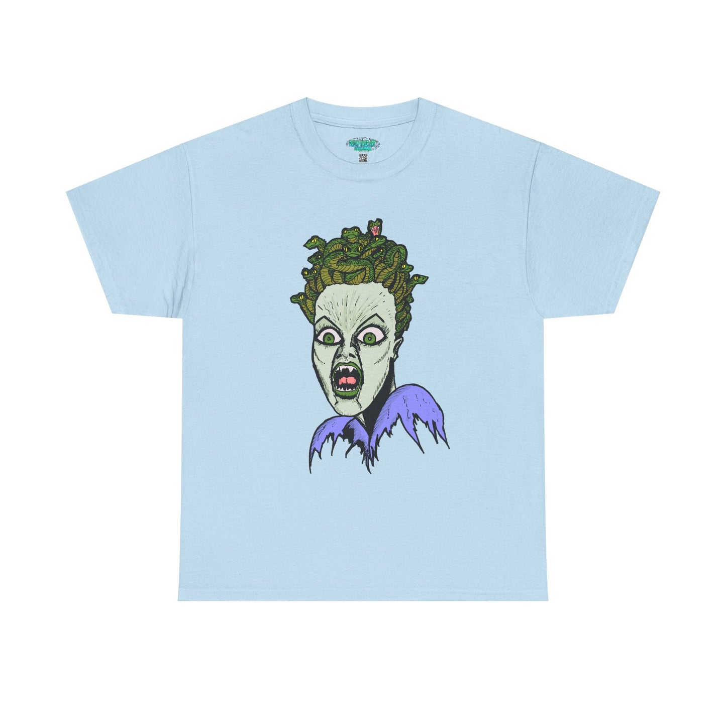 Spooky Medusa Unisex Heavy Cotton Tee - Perfect for Halloween, Horror Fans, Casual Wear, Party Outfits, Graphic Tees