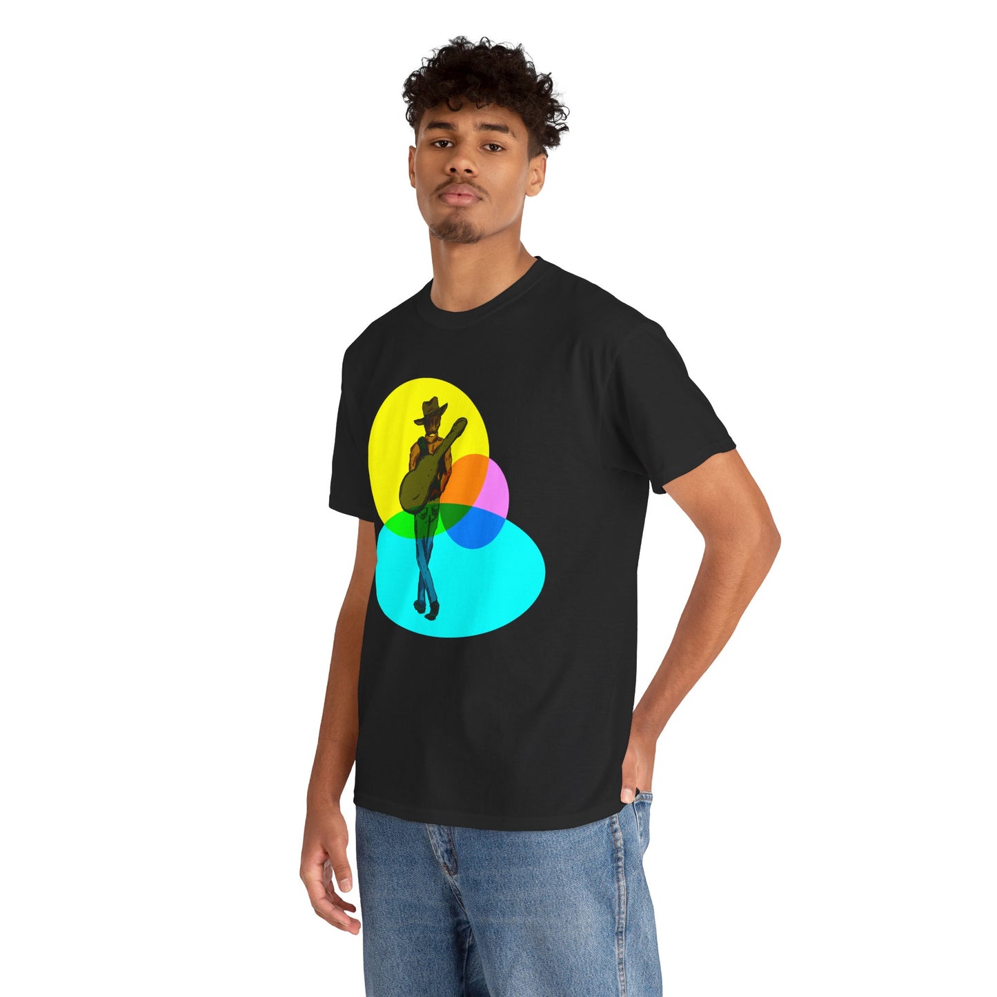 Cowboy Guitar Tee — Colorful Music T‑Shirt