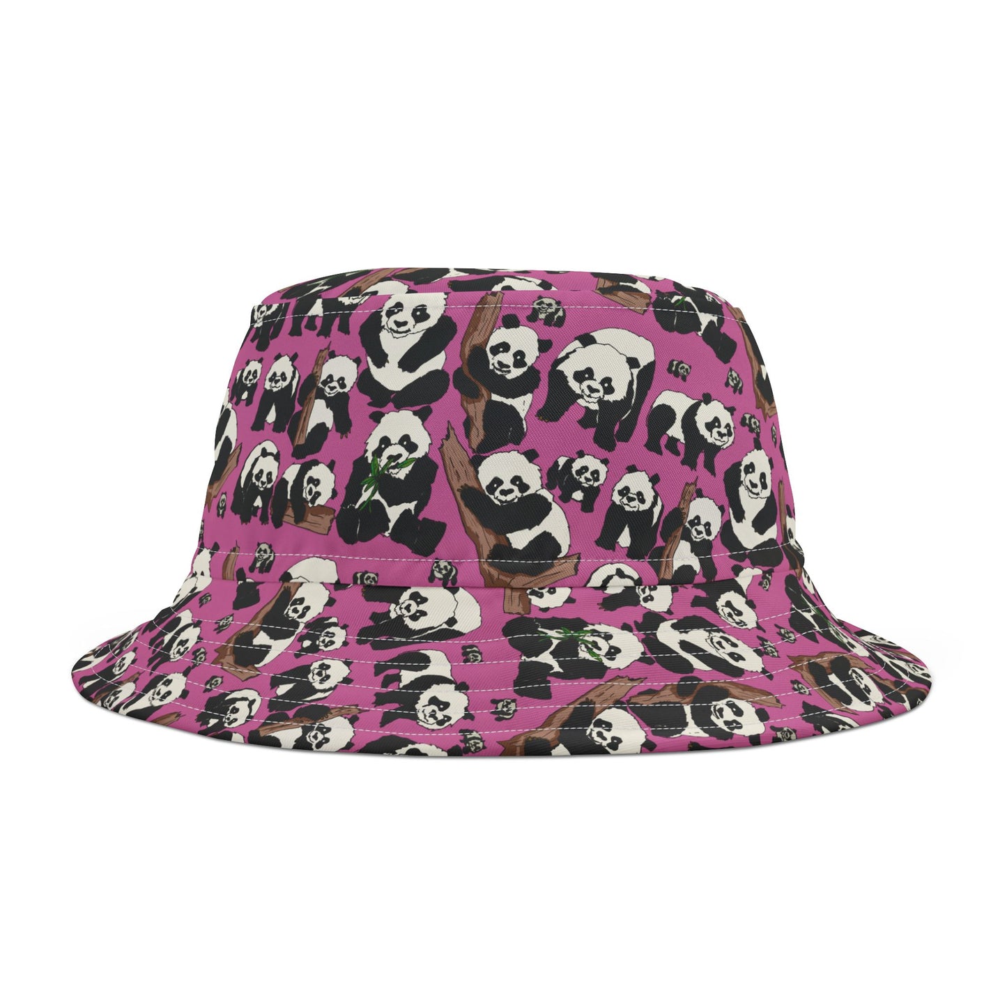 Panda Print Bucket Hat, Cute Summer Accessory, Trendy Outdoor Wear, Gift for Animal Lovers, Festival Style Hat, Beach Accessory
