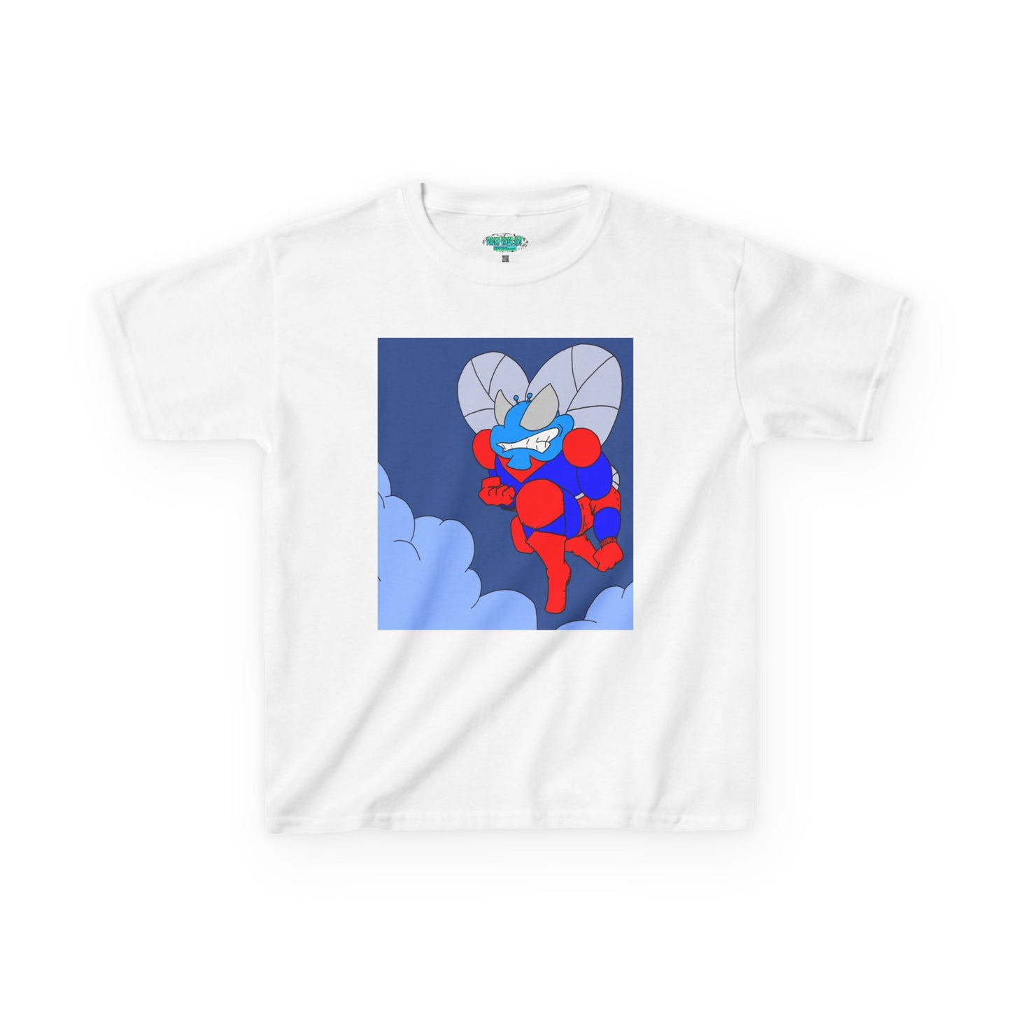 The Astounding Astro-Fly - Up in the Clouds - Kids Superhero Graphic Tee - Fun Cartoon Design for Playful Days