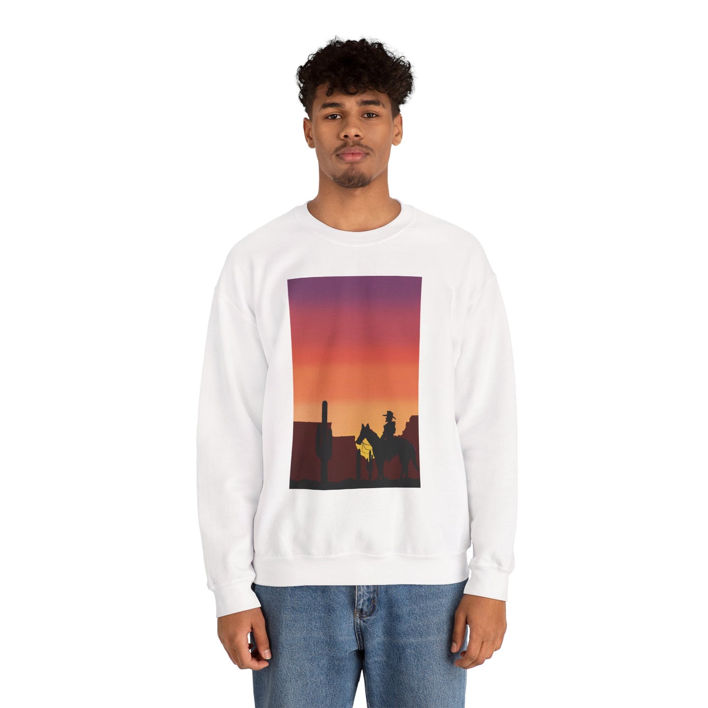 Desert Sunset Silhouette Unisex Crewneck Sweatshirt