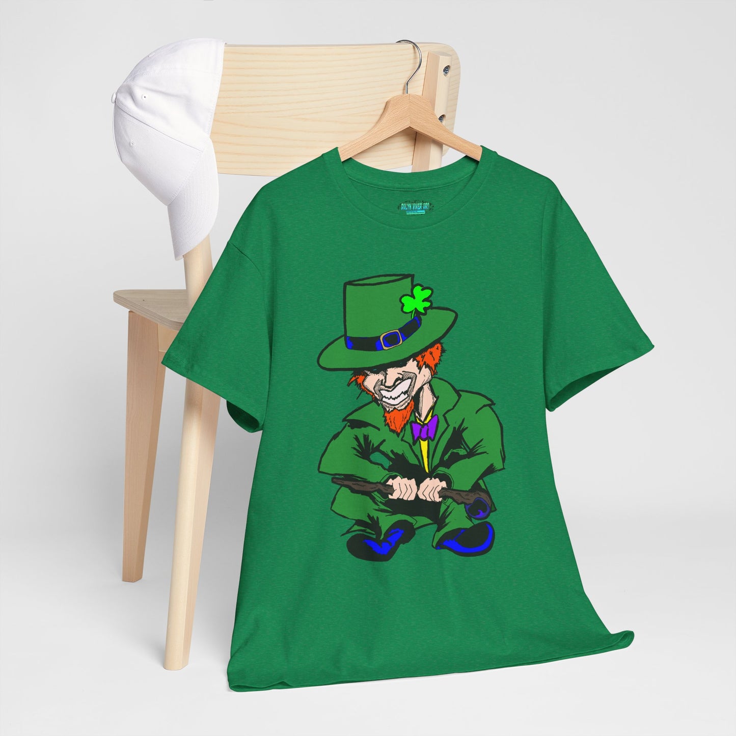Funny Mischievious Leprechaun Saint Patrick's Day Unisex Heavy Cotton Tee - Leprechaun Design