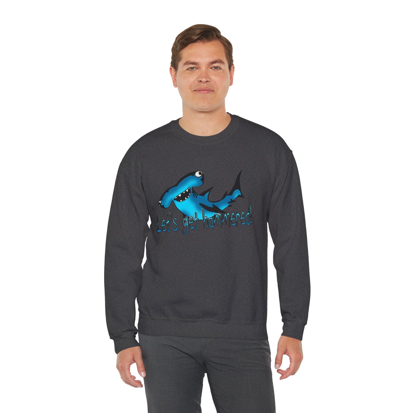 Harley Hammerhead Playful Shark Sweatshirt - 'Let's Get Hammered' Crewneck