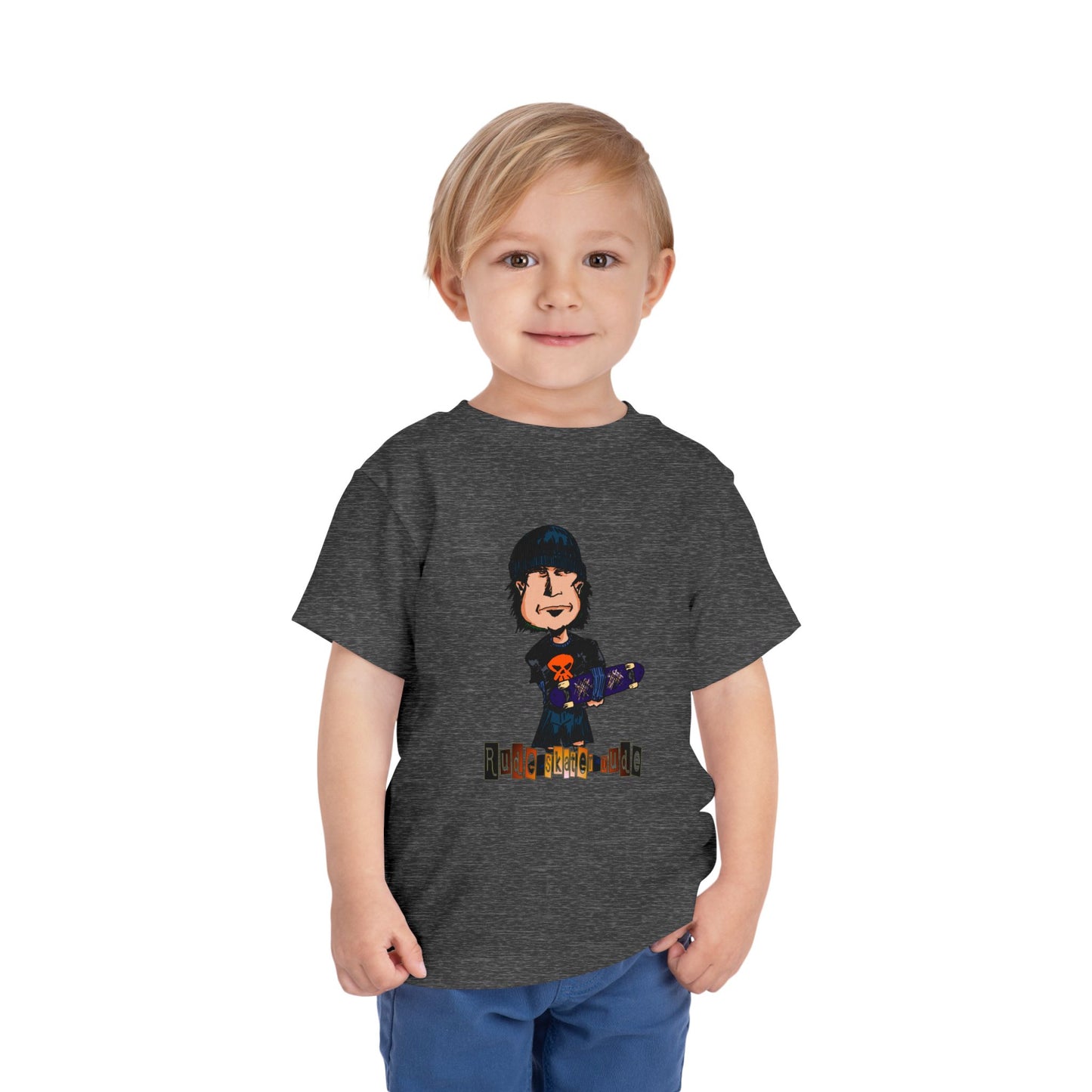 Toddler Tee — Cute Rude Skater Dude Kid Skateboard Graphic Shirt