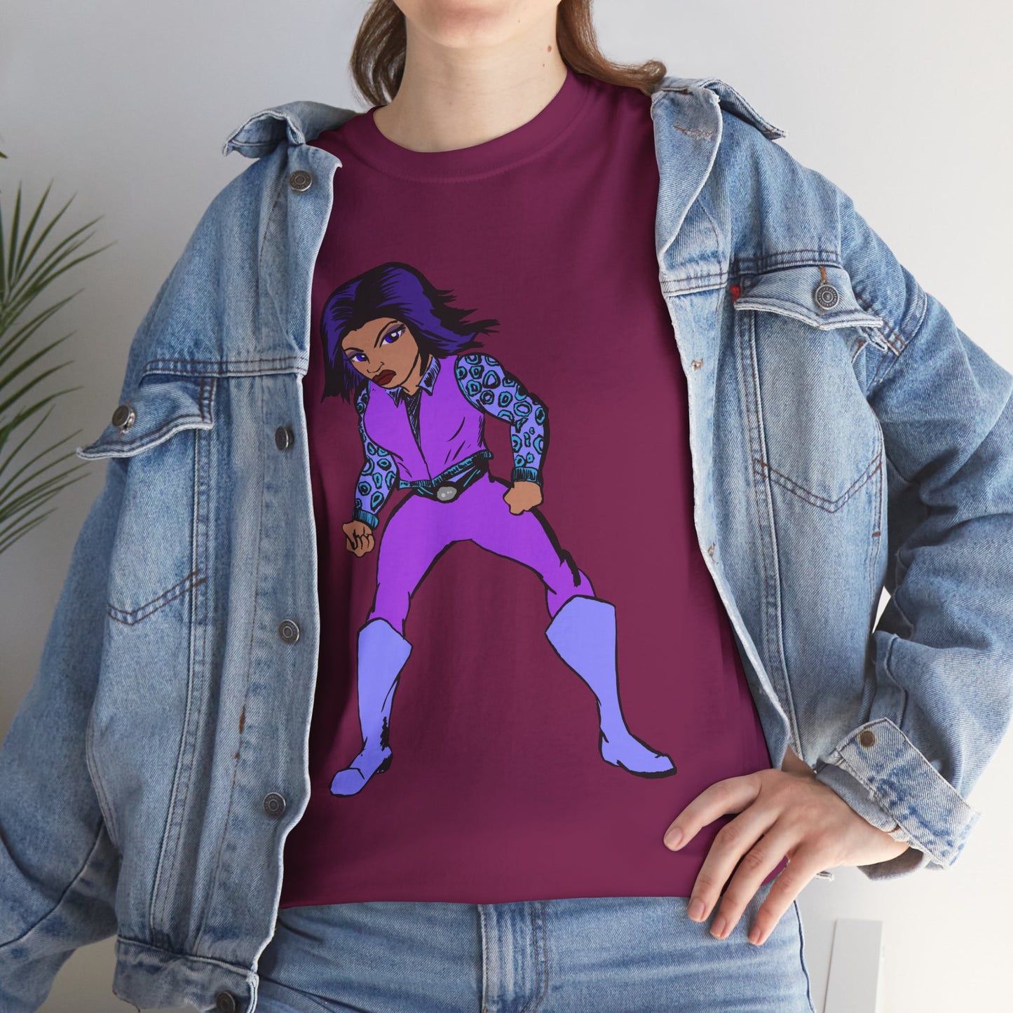 Retro Cartoon Hero Woman Character Unisex Heavy Cotton Tee, Vintage Graphic Tee, Fun T-Shirt, Gift for Fans, Casual Wear, Everyday Tee