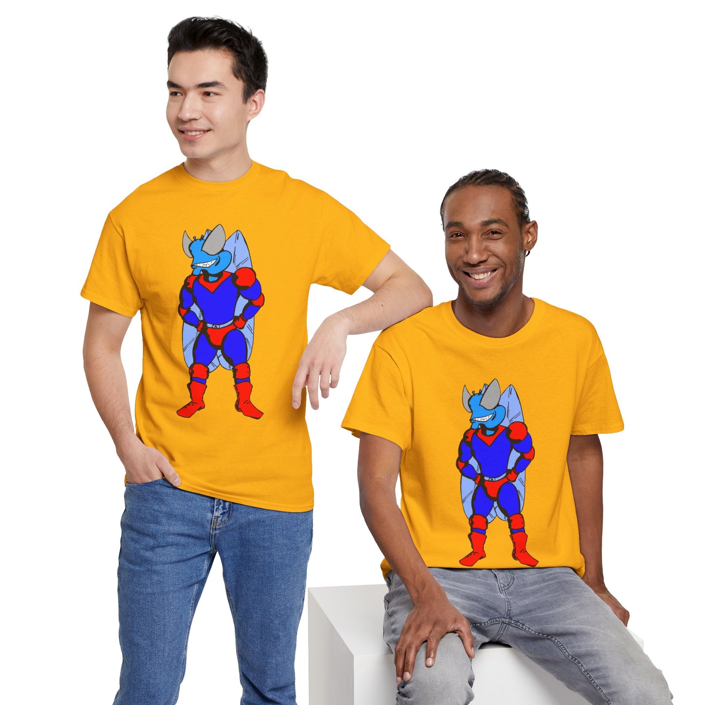 Astro-Fly Hero Graphic Tee - Blue & Red Superhero T-Shirt