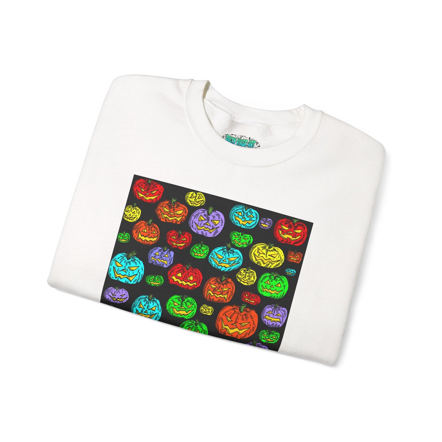 Halloween Colorful Pumpkin Graphic Crewneck Sweatshirt
