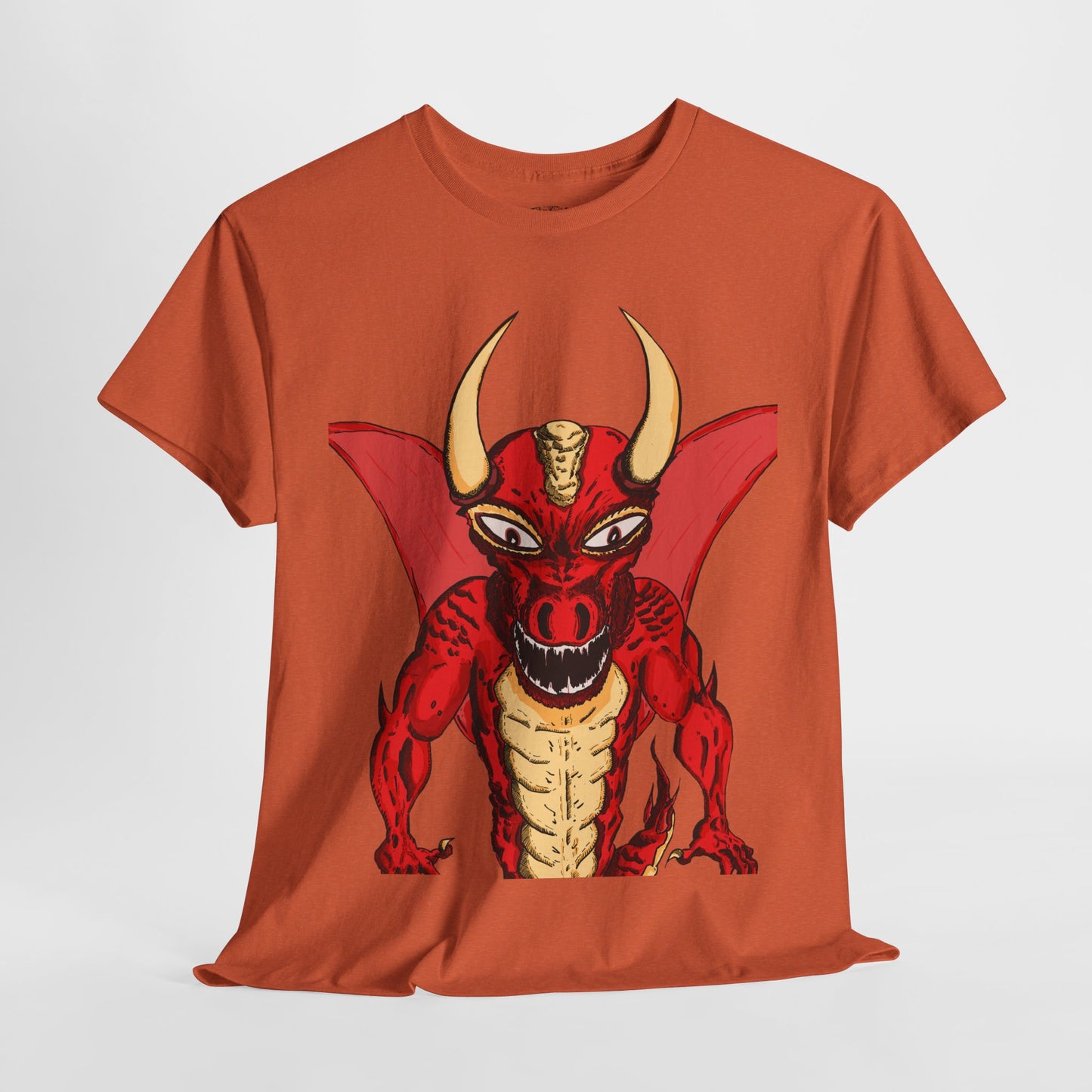 Bold Red Dragon Unisex Heavy Cotton Tee | Graphic Shirt for Anime Fans, Party Wear, Casual Outfit, Gift for Him/Her