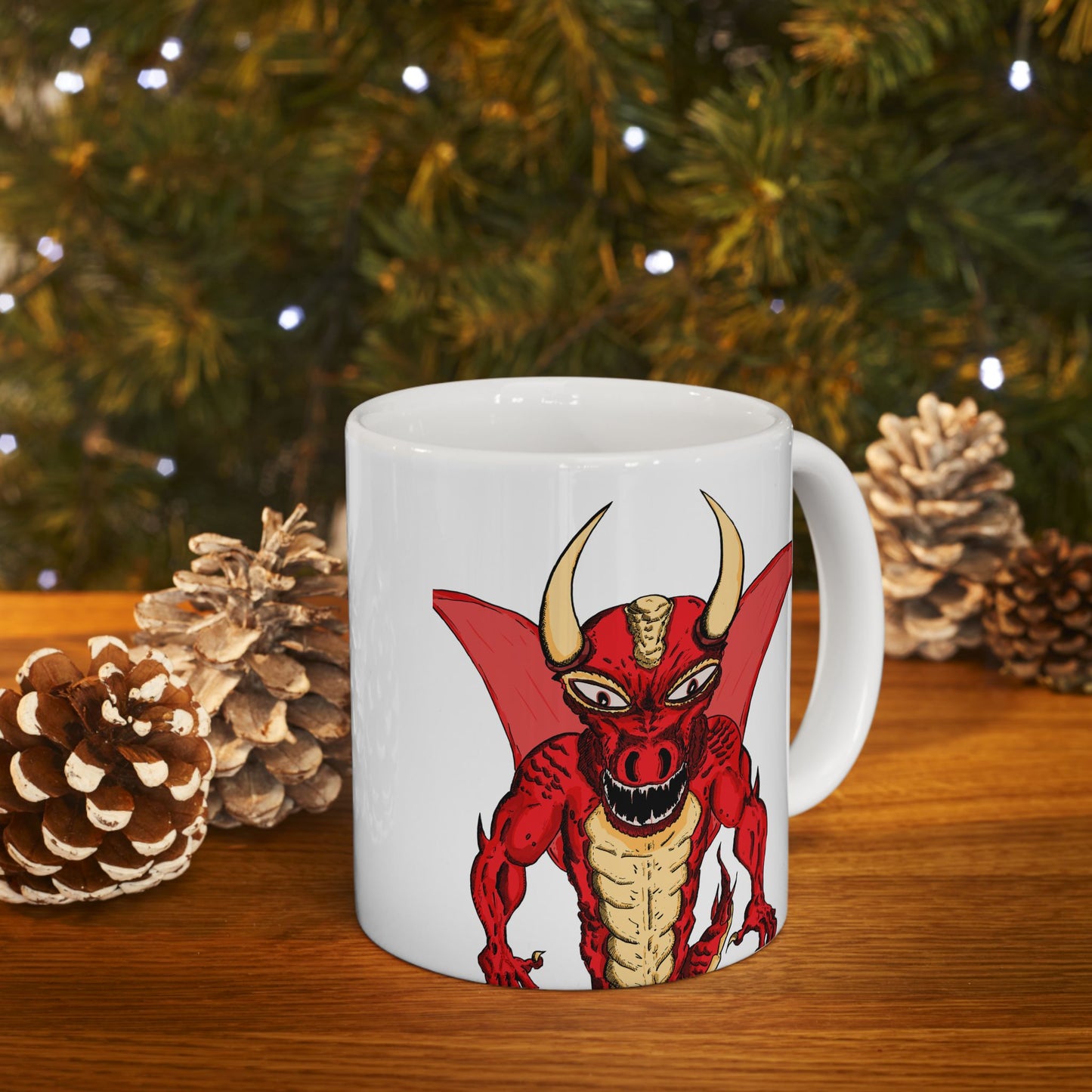 Bold Demon Dragon Themed Ceramic Mug | Perfect Gift for Comic Fans, Coffee Lovers, & Superhero Parties, Protect Your Coffee in Style!