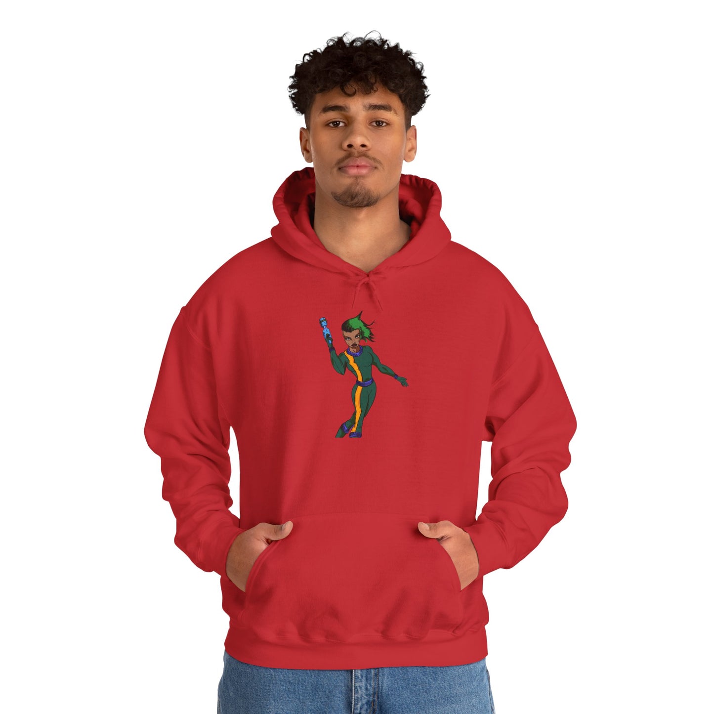 Funky Retro Space Warrior Hoodie - Unisex Heavy Blend™ Hooded Sweatshirt, Cozy Trendy Pullover, Perfect Gift for Dance Lovers, Party Vibes, [...]