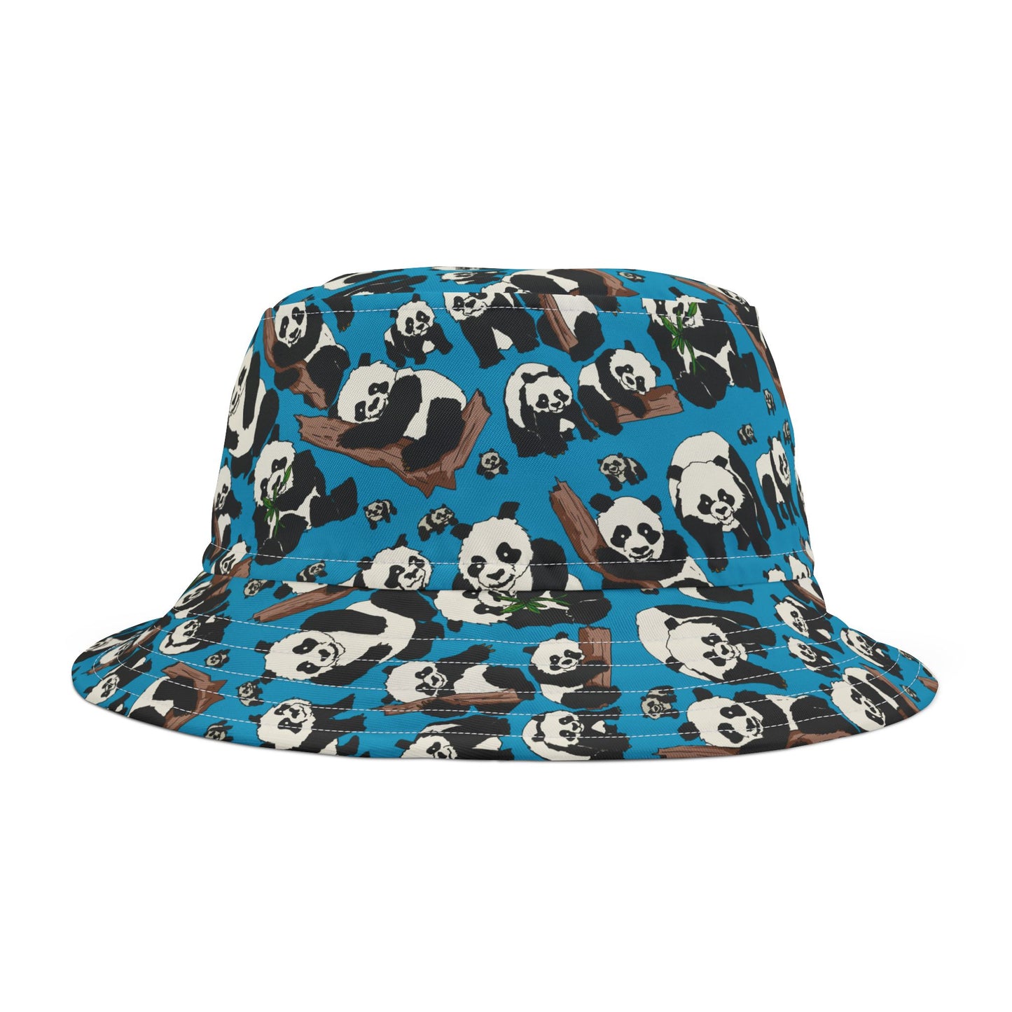 Panda Print Bucket Hat, Trendy Summer Hat, Animal Lover Gift, Casual Outdoor Accessory, Festival Headwear