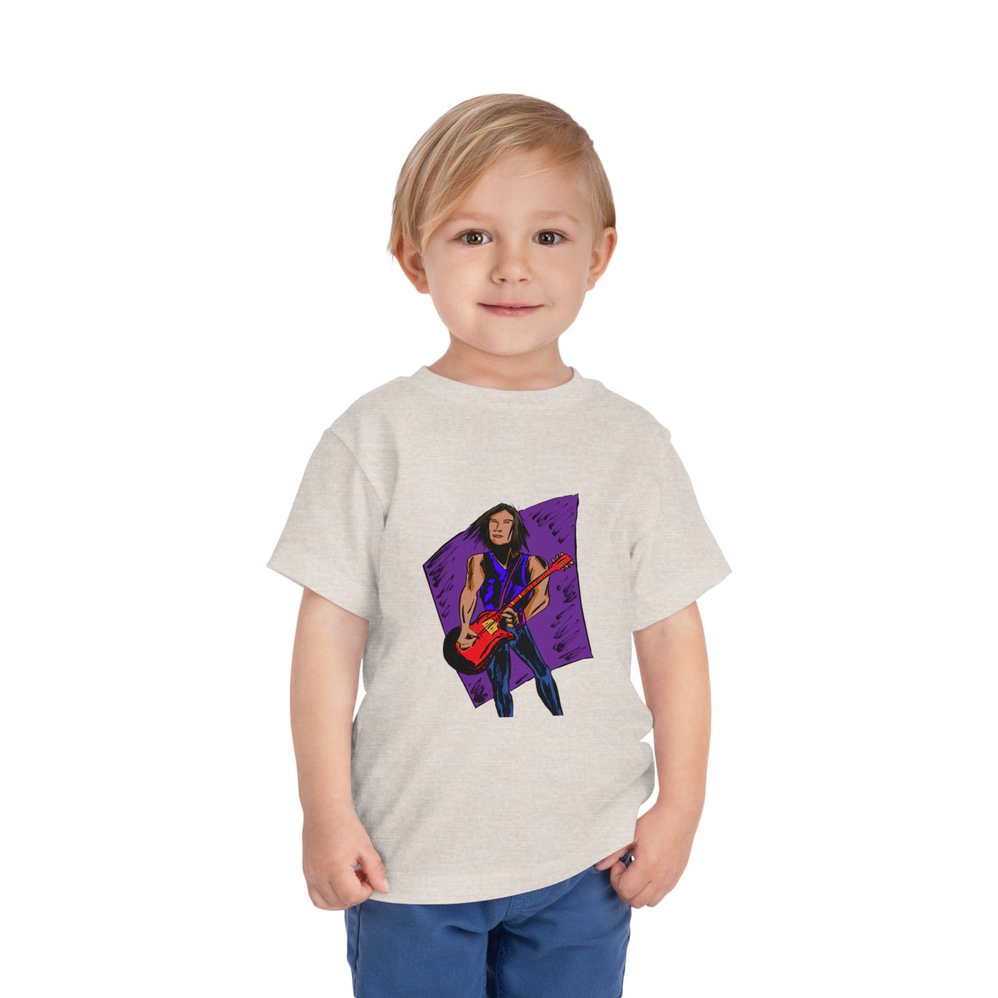 Toddler Tee — Rock Star Guitarist Graphic Kids Shirt