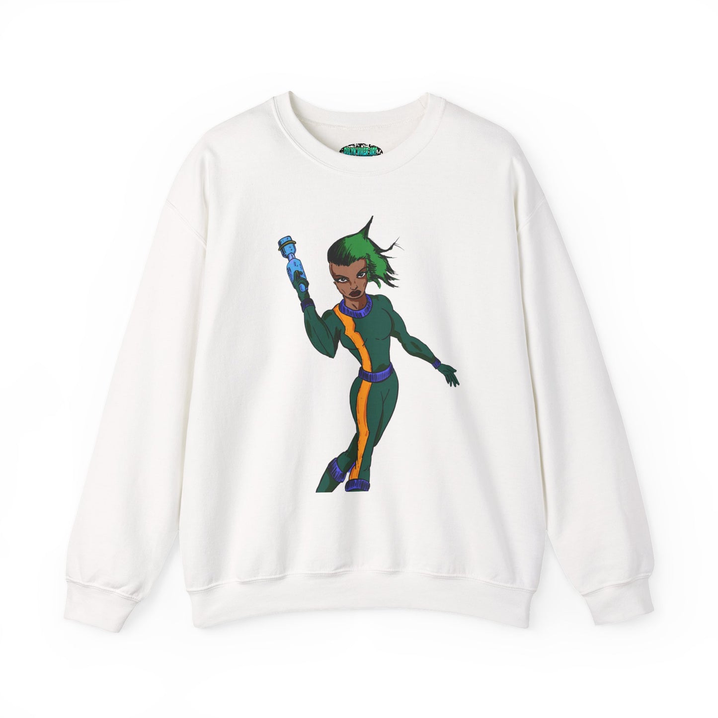 Heroic Vibes Crewneck Sweatshirt with Bold Design