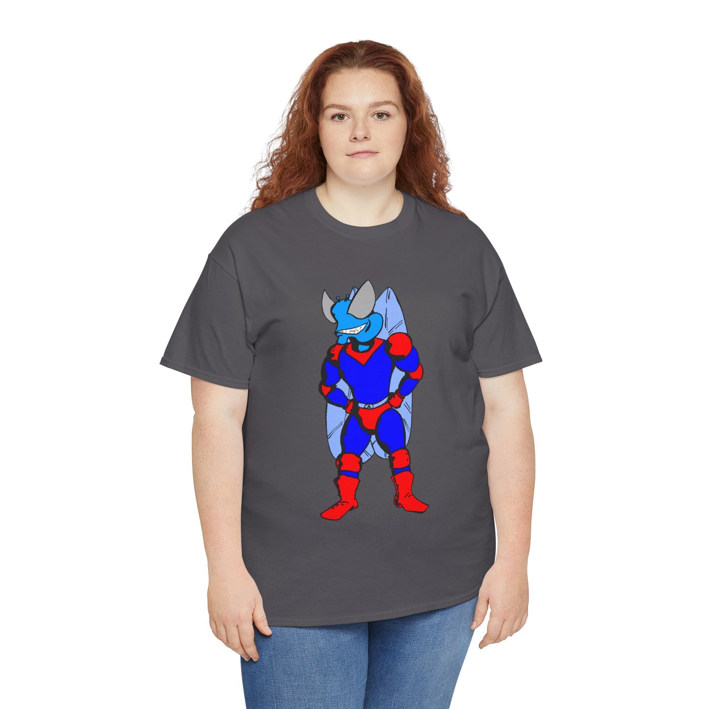 Astro-Fly Hero Graphic Tee - Blue & Red Superhero T-Shirt