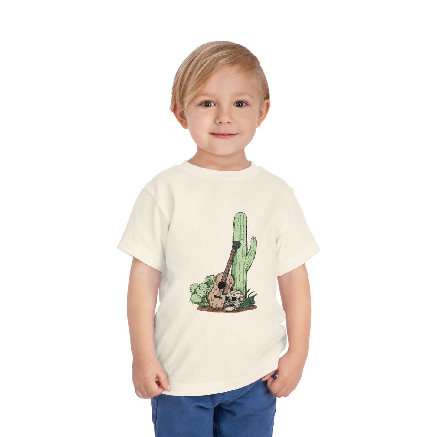 Toddler Tee — Desert Cactus with Guitar Graphic