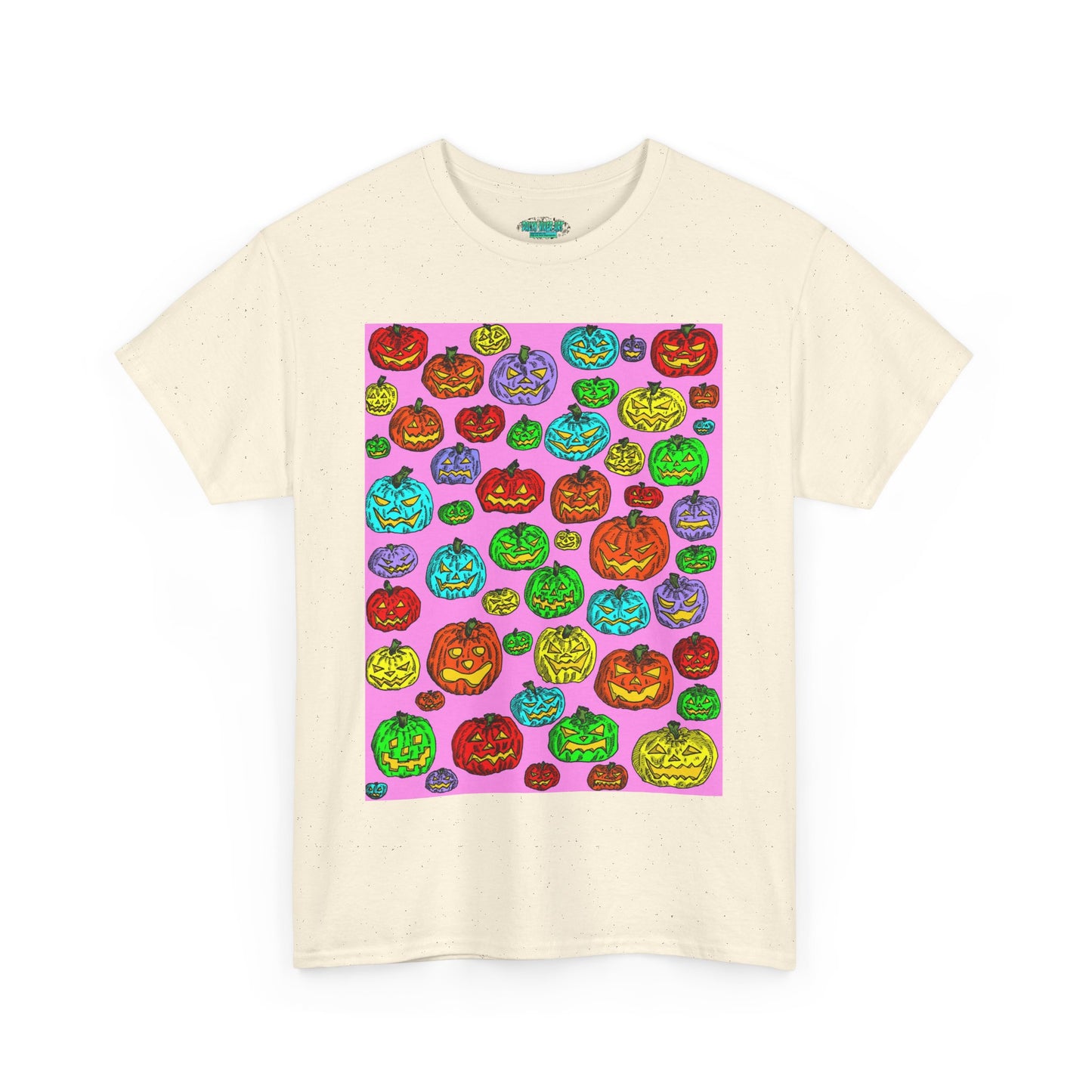 Colorful Pumpkin Graphic Tee, Unisex Cotton T-Shirt, Halloween Costume, Fall Apparel, Trendy Graphic Shirt, Casual Wear