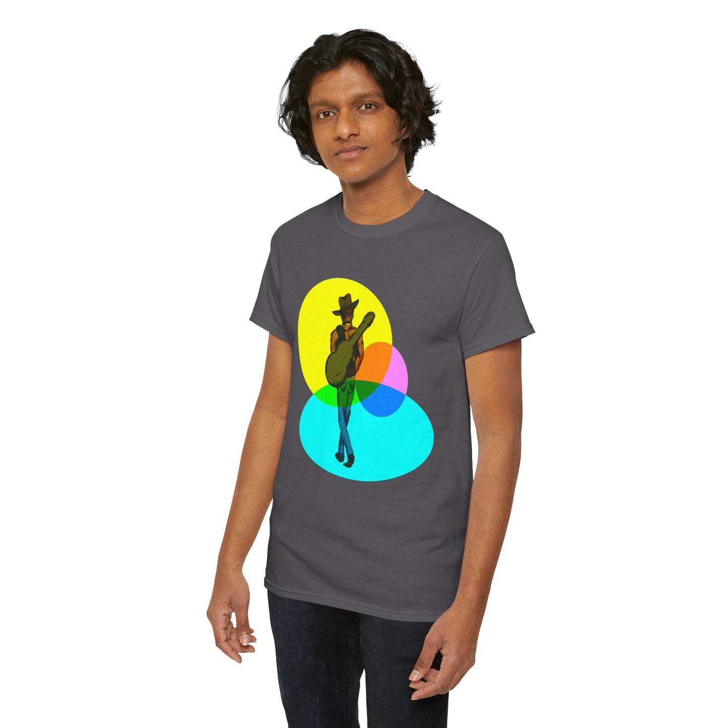 Cowboy Guitar Tee — Colorful Music T‑Shirt