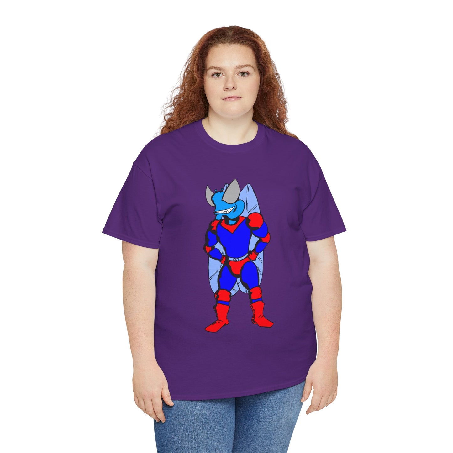 Astro-Fly Hero Graphic Tee - Blue & Red Superhero T-Shirt