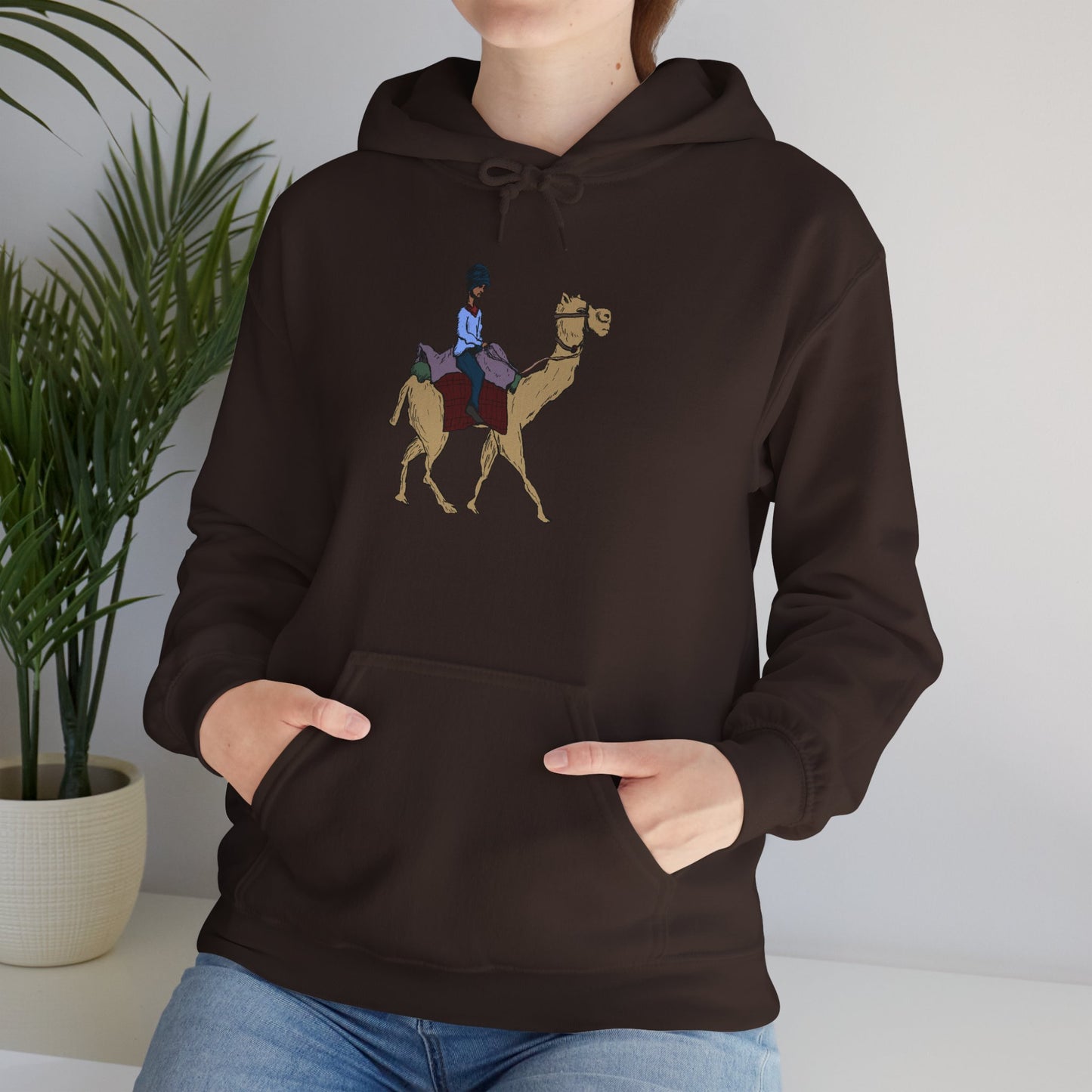 Camel Ride Hoodie, Cozy Unisex Pullover Sweatshirt, Fun Animal Lover Gift, Perfect for Travel & Adventure Enthusiasts
