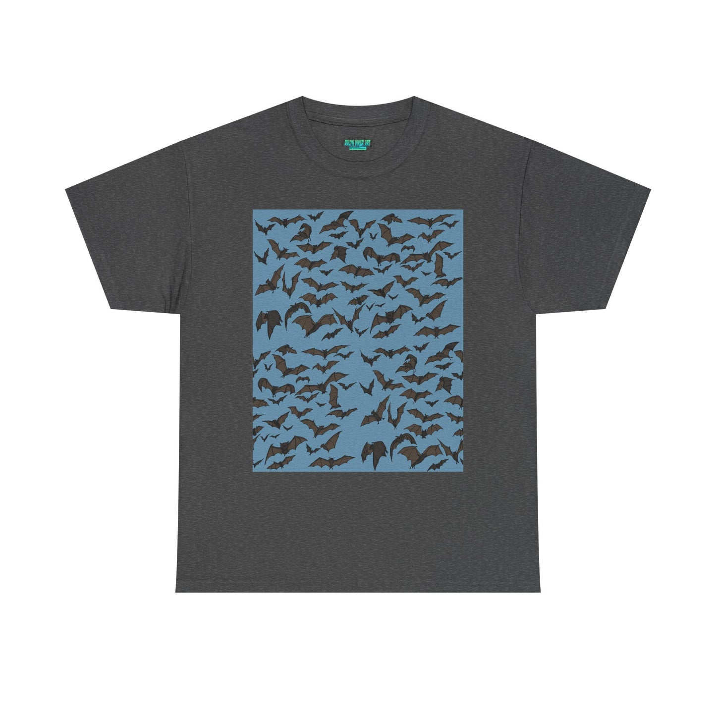 Unisex Bat Print Cotton Tee, Casual Graphic Tee, Halloween Apparel, Unique Gift for Animal Lovers, Stylish Everyday Wear