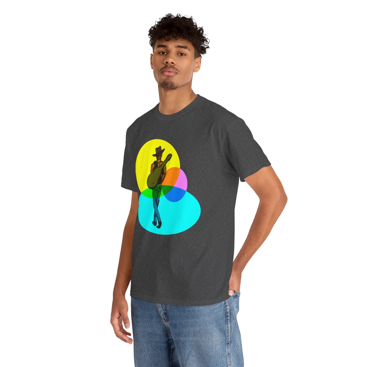 Cowboy Guitar Tee — Colorful Music T‑Shirt