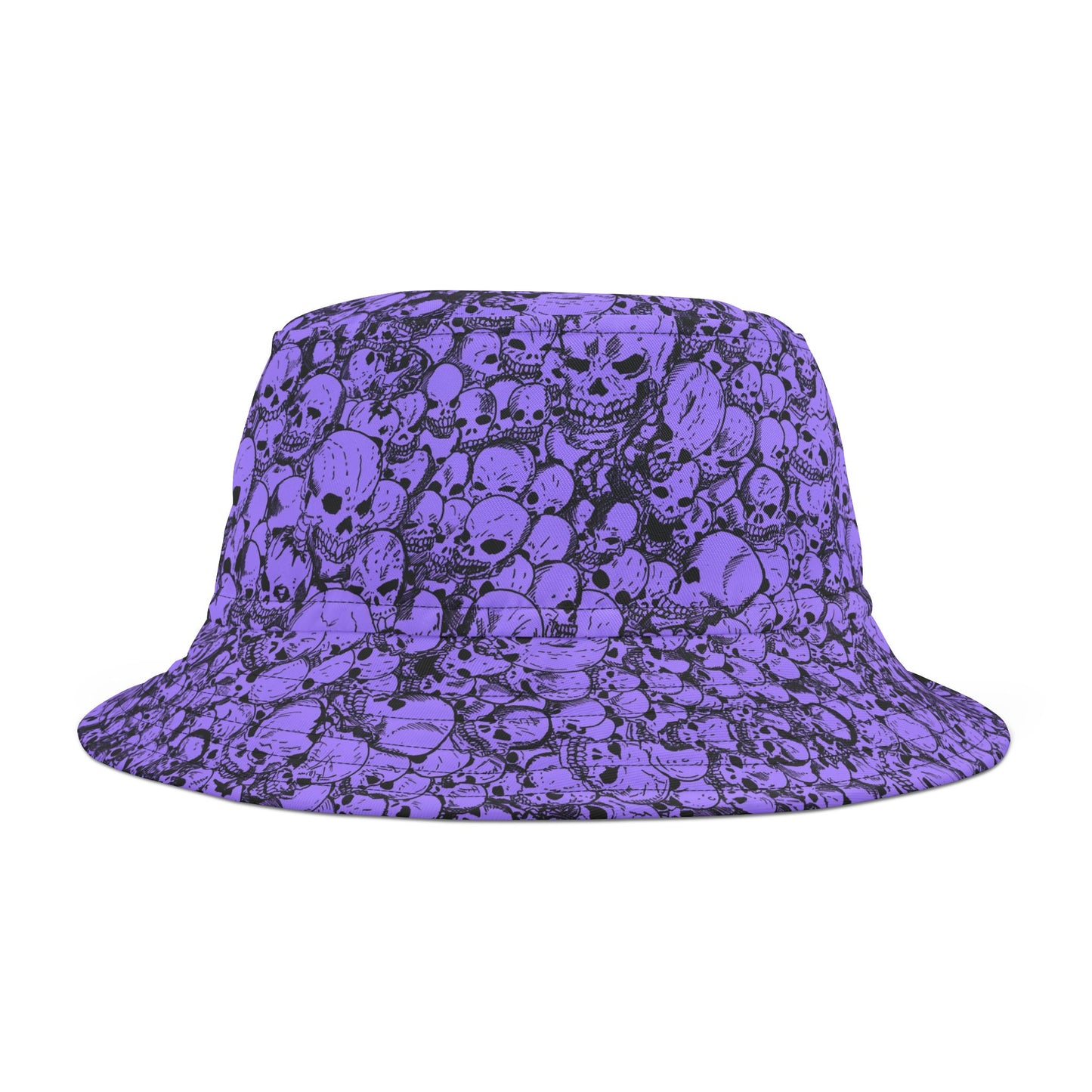 Purple Gathering of Skulls Print Bucket Hat - Edgy Summer Accessory