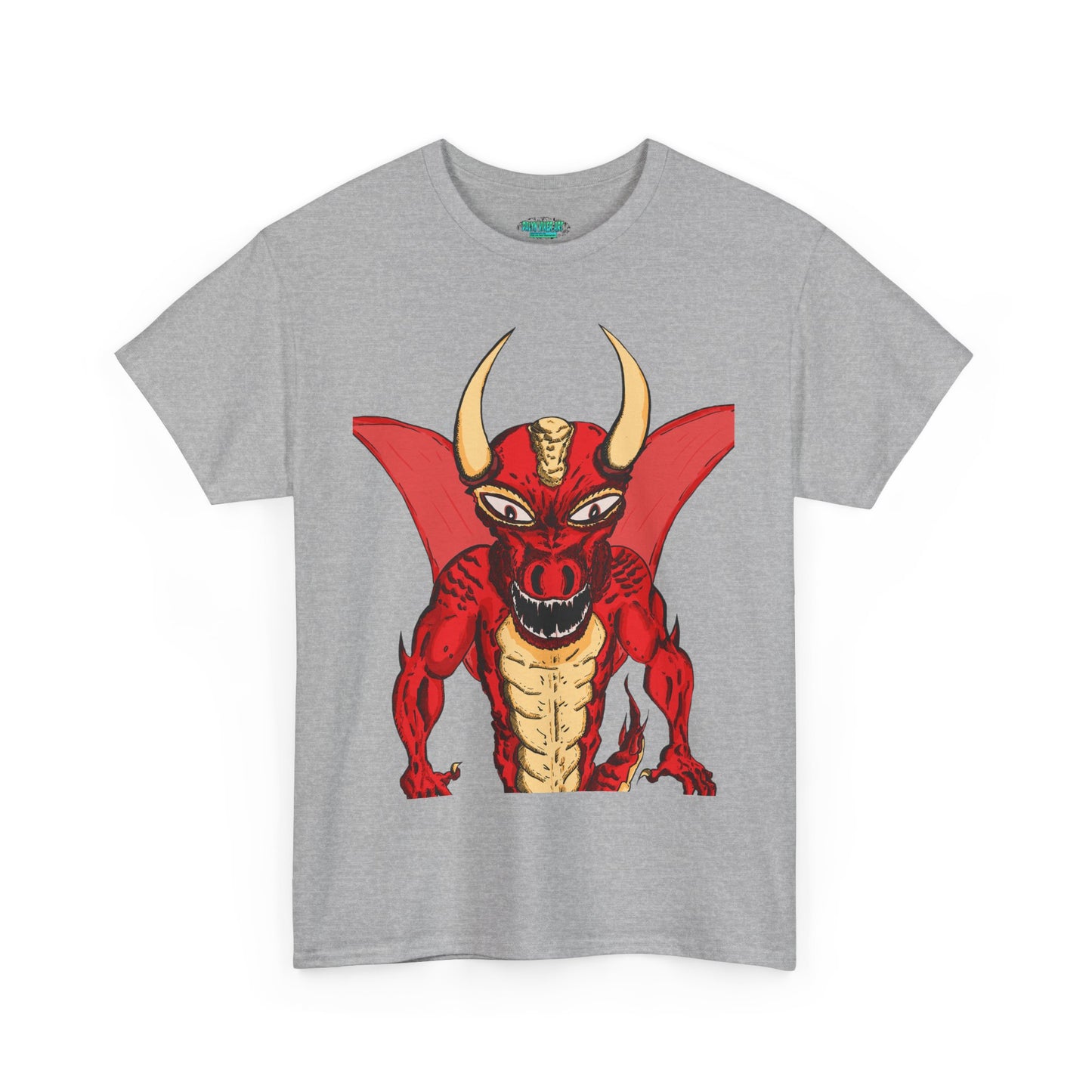 Bold Red Dragon Unisex Heavy Cotton Tee | Graphic Shirt for Anime Fans, Party Wear, Casual Outfit, Gift for Him/Her