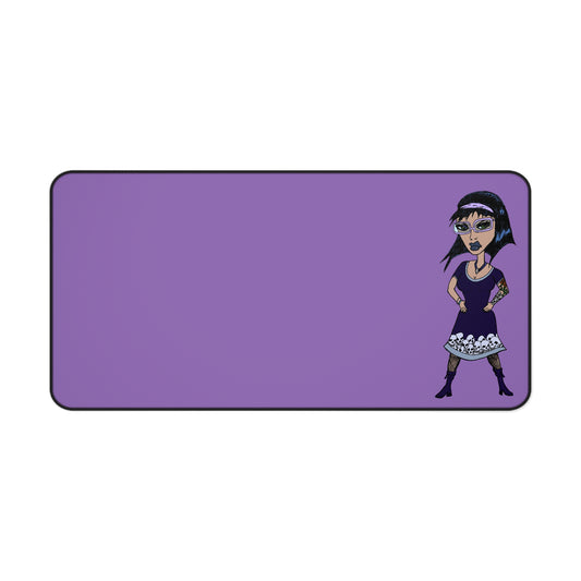 Purple Gothic Girl Desk Mat — Cute Alternative Laptop Mouse Pad