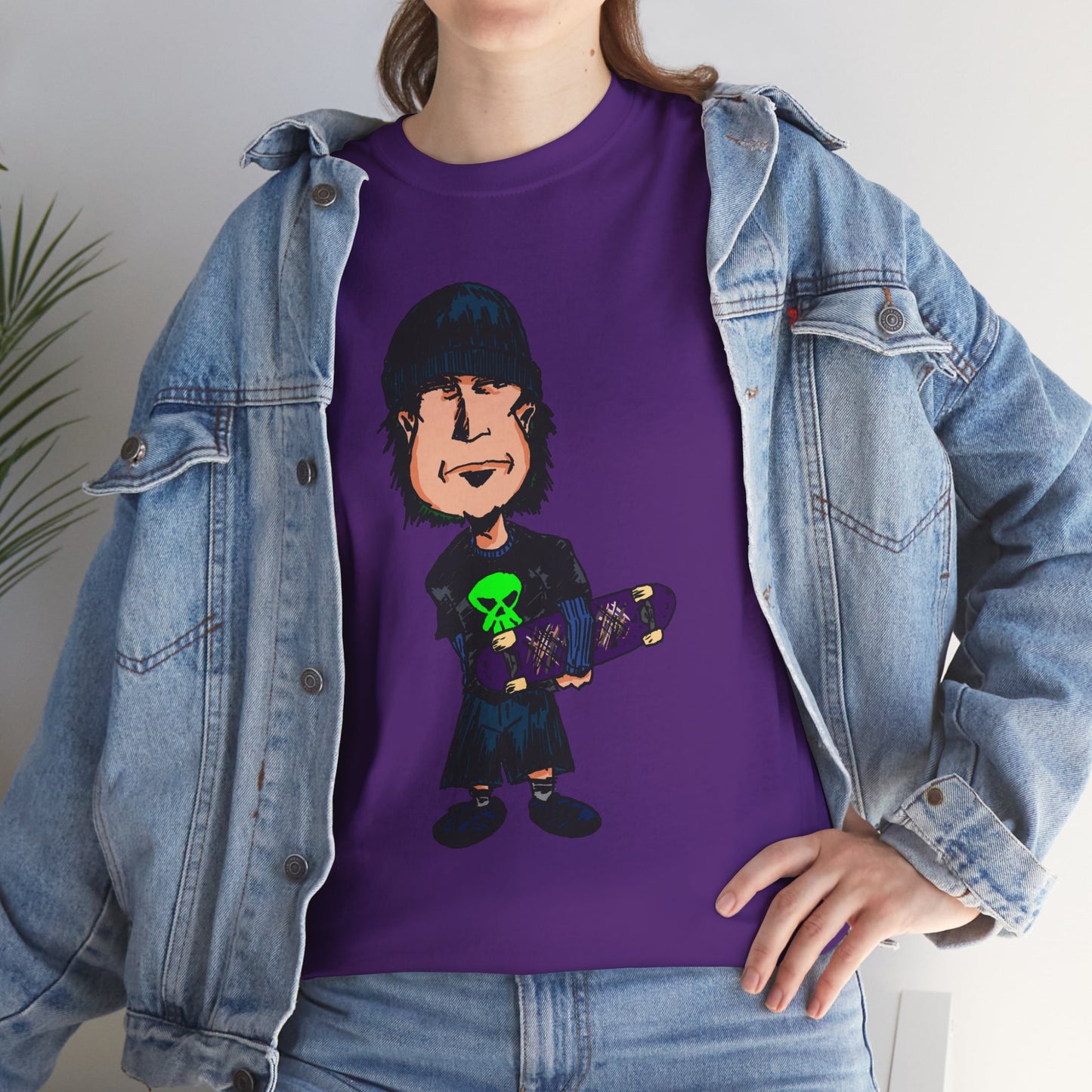 Rude Skater Dude - Skate Punk Cartoon Tee – Boy with Skateboard Graphic Shirt