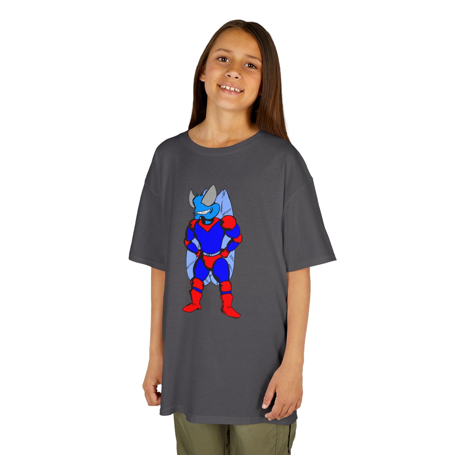 Astro-Fly Kids Superhero T-Shirt — Cute Red & Blue Winged Hero Tee for Boys & Girls