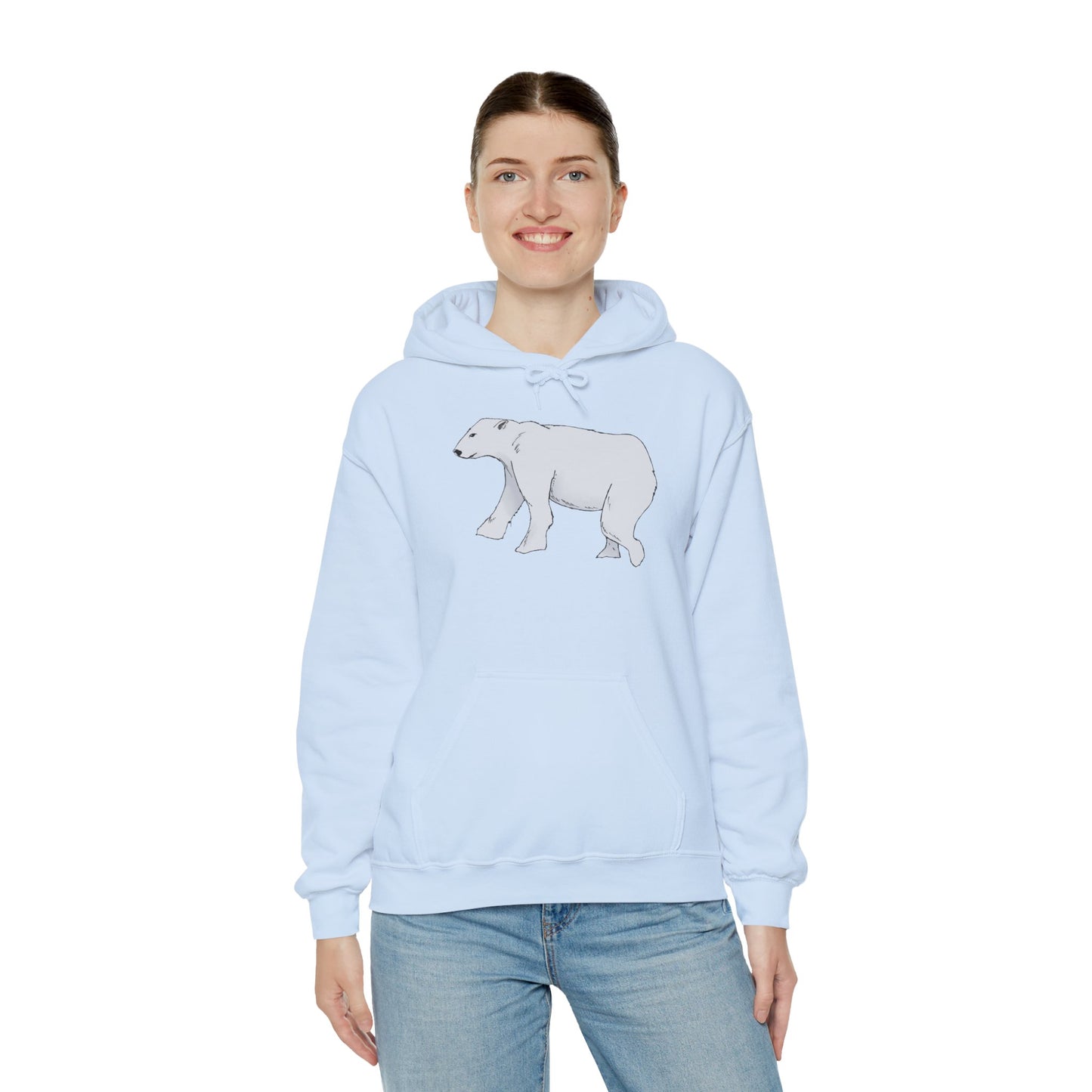 Cozy Polar Bear Hoodie - Warm Winter Fashion, Unisex Sweatshirt, Gift for Animal Lovers, Perfect for Cold Days, Cute Outdoor Wear