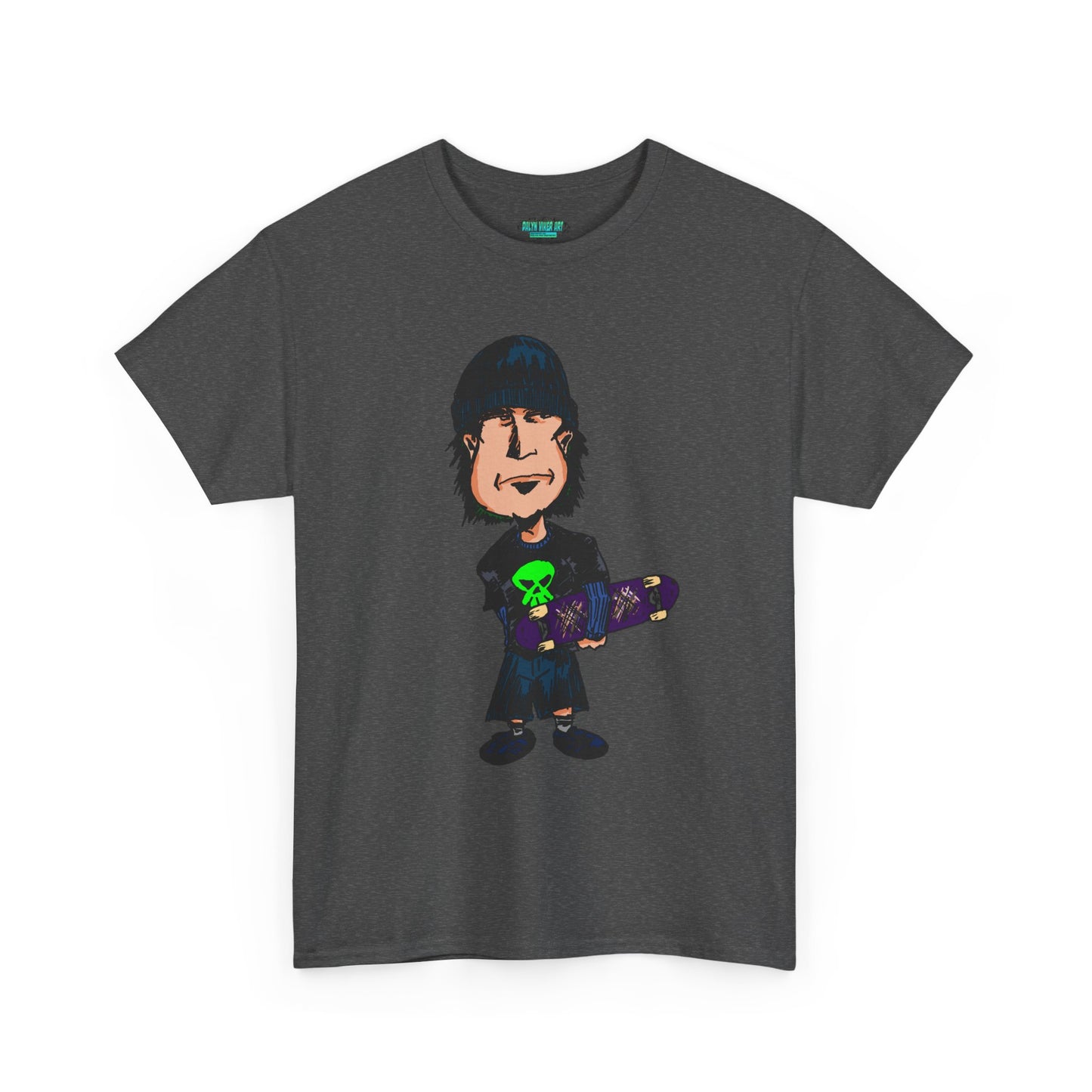 Rude Skater Dude - Skate Punk Cartoon Tee – Boy with Skateboard Graphic Shirt