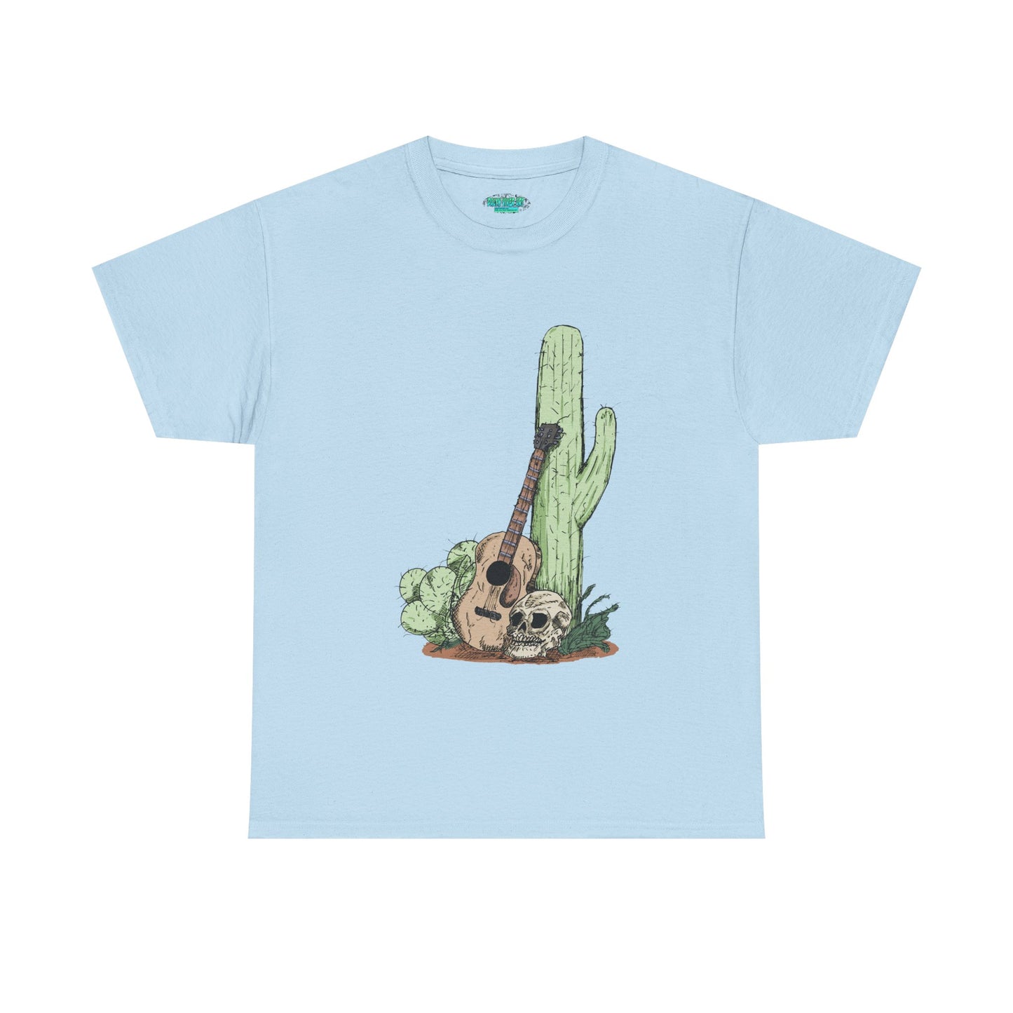 Desert Vibe Graphic Tee - Unisex Heavy Cotton Shirt, Boho Cactus Shirt, Guitar Lover's Gift, Summer Top, Music T-Shirt
