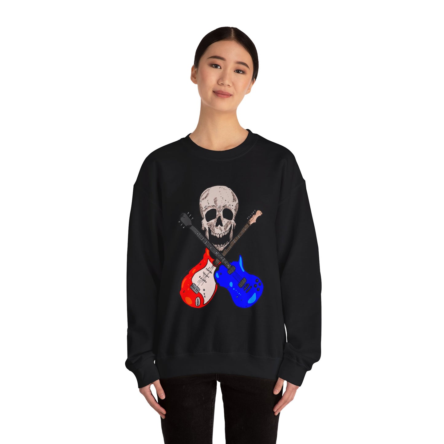 Skull and Guitar Crewneck Sweatshirt