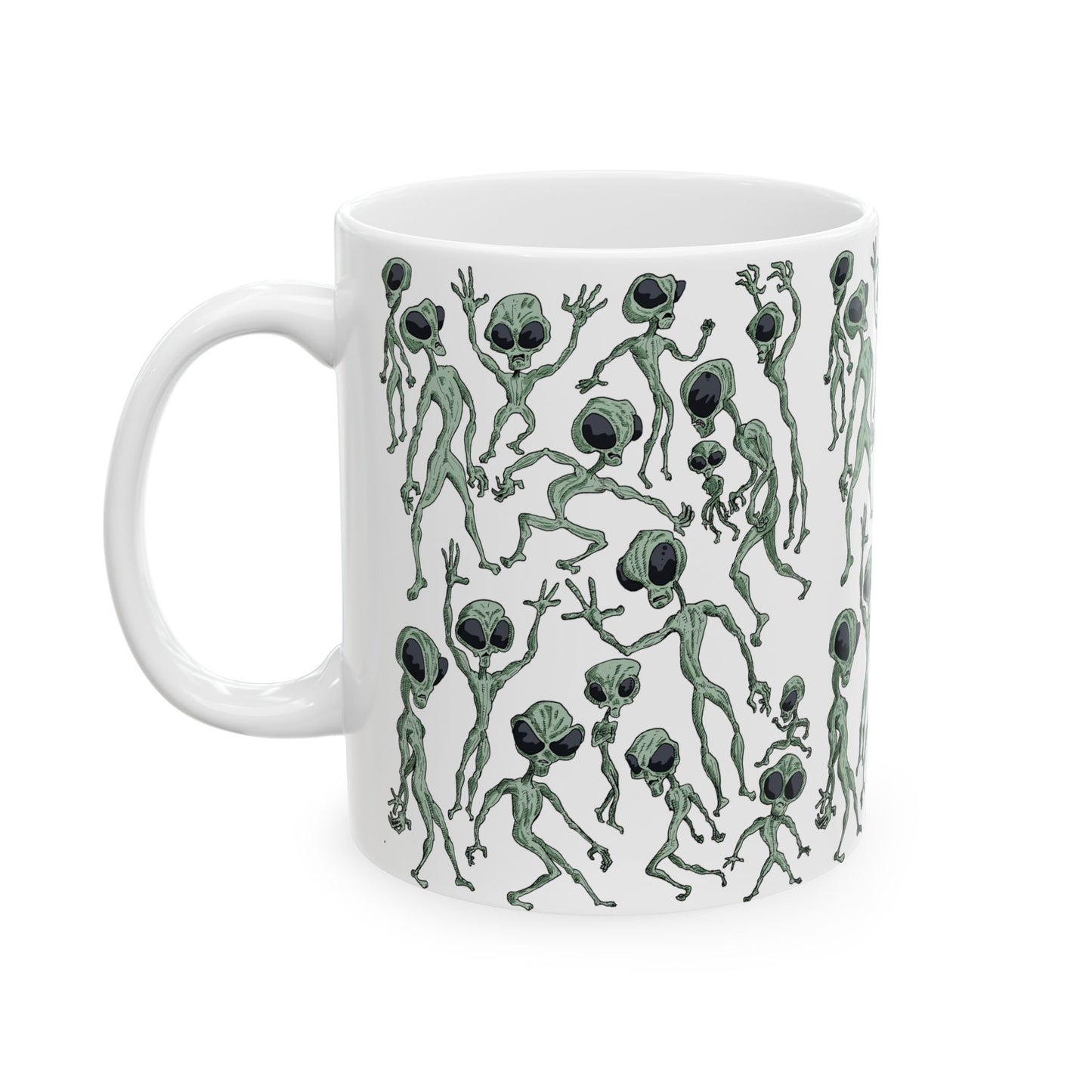 Alien Dance Party Ceramic Mug - Fun Gift for Sci-Fi Lovers, Unique Coffee Cup, Quirky Kitchen Decor, Perfect for Birthdays, Holidays