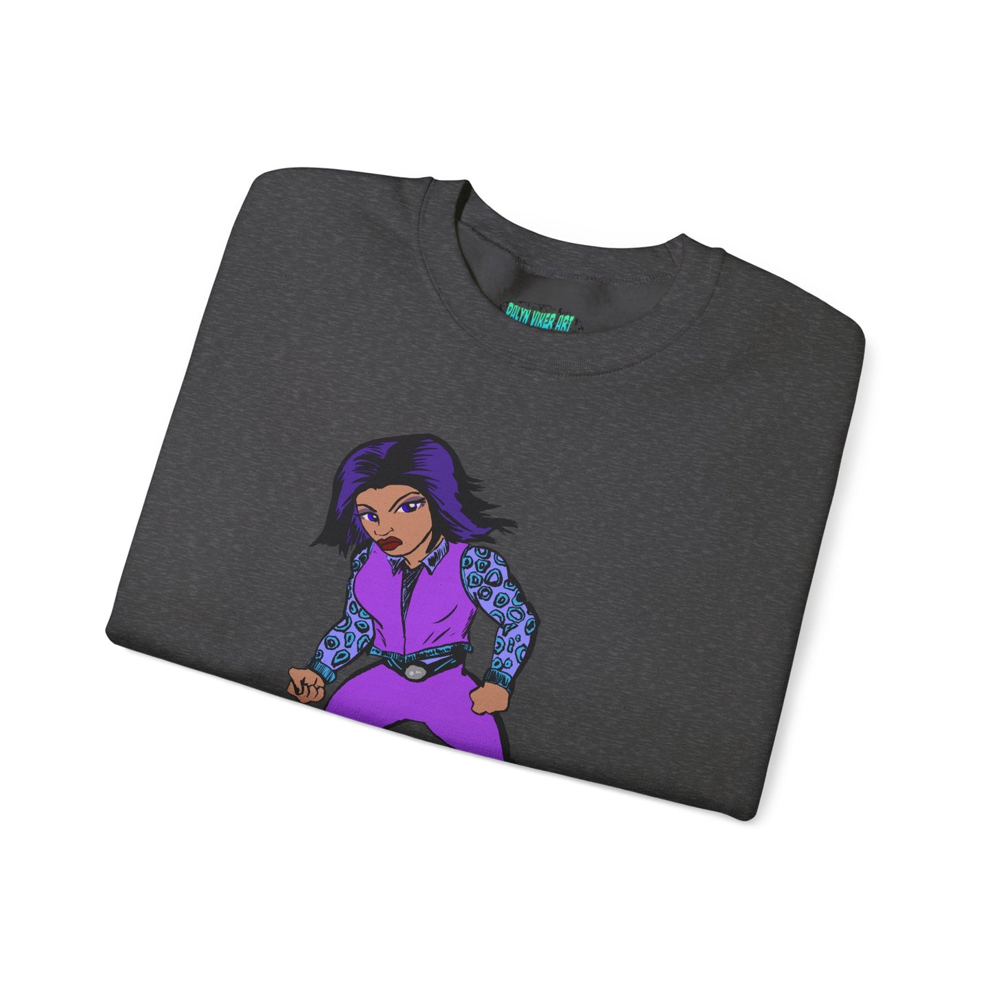 Vintage Retro Hero Crewneck Sweatshirt with Bold Graphic Design