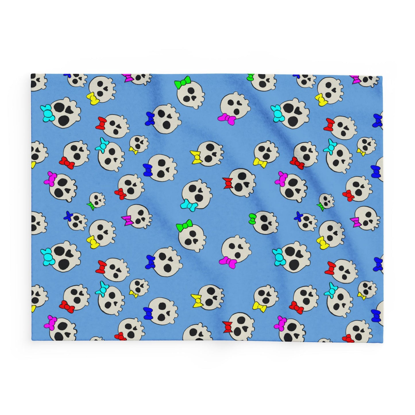 Delightfully Cute Skulls - Light Blue - Arctic Fleece Blanket