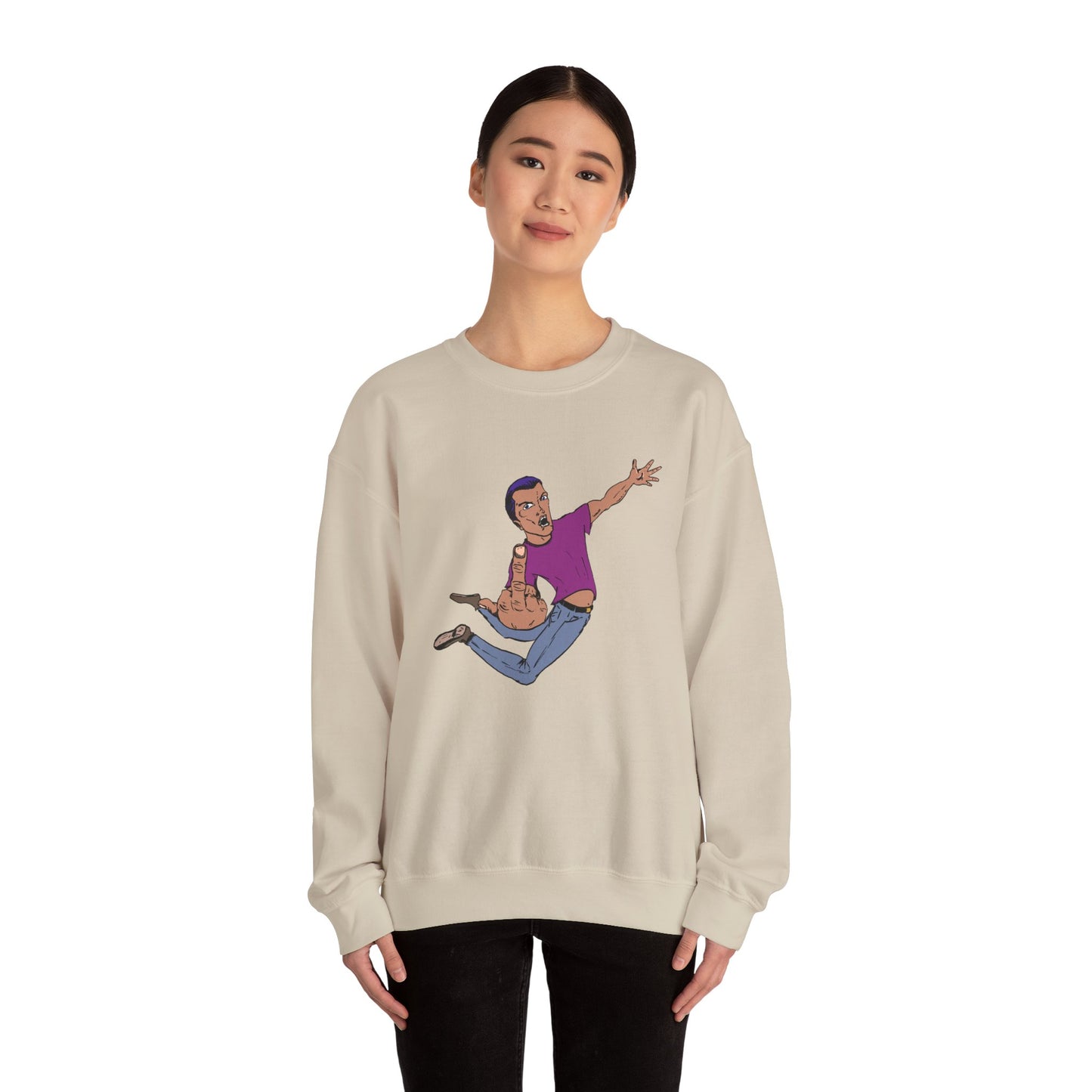 Flying Eff Dynamic Cartoon Character Crewneck Sweatshirt