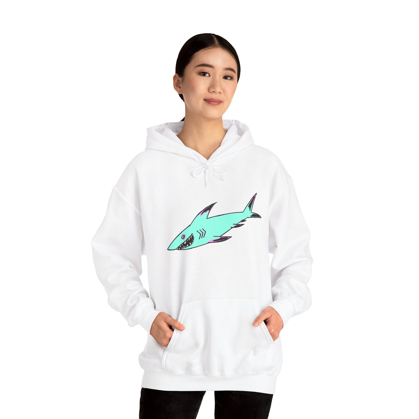 Shark Graphic Unisex Hoodie, Fun Casual Wear, Beach Lover's Gift, Relaxing Lounge Sweatshirt, Unique Gift for Any Occasion