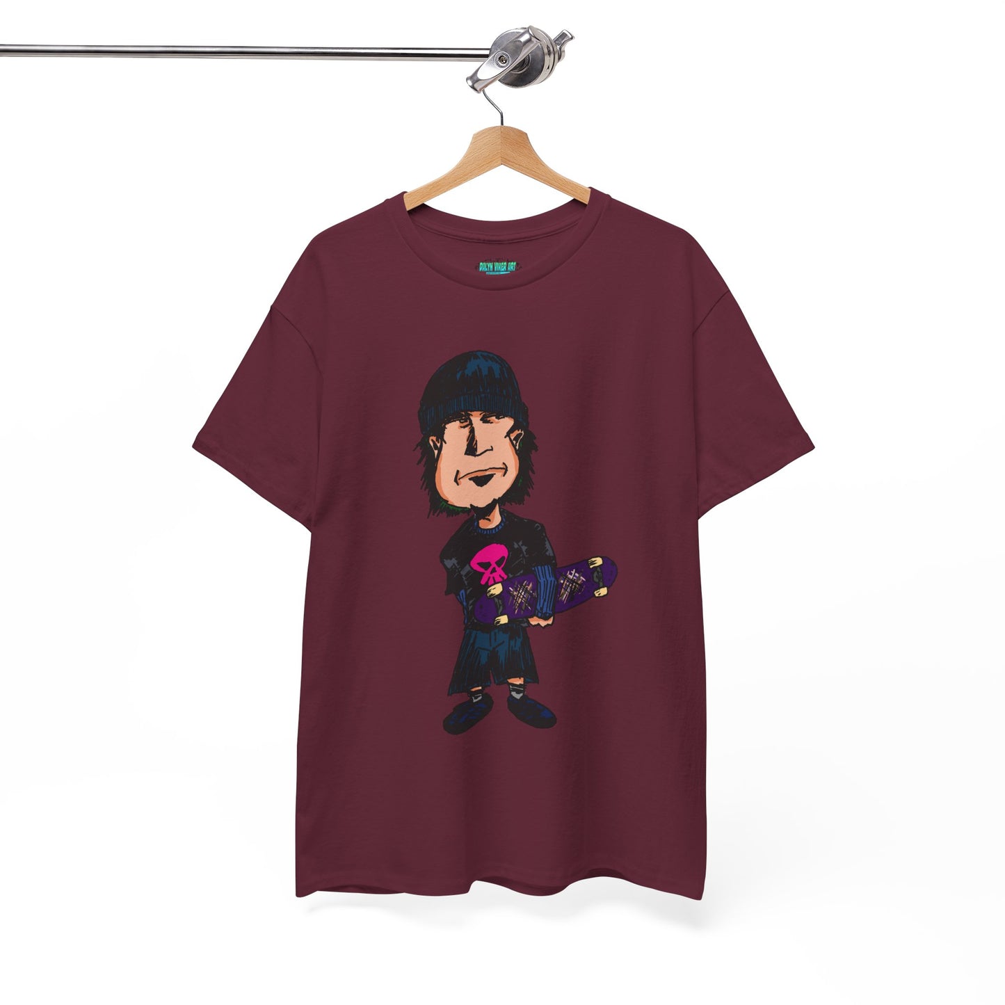 Rude Skater Dude - Skate Punk - Skater Kid Cartoon T‑Shirt — Cute Skateboarder Graphic Tee
