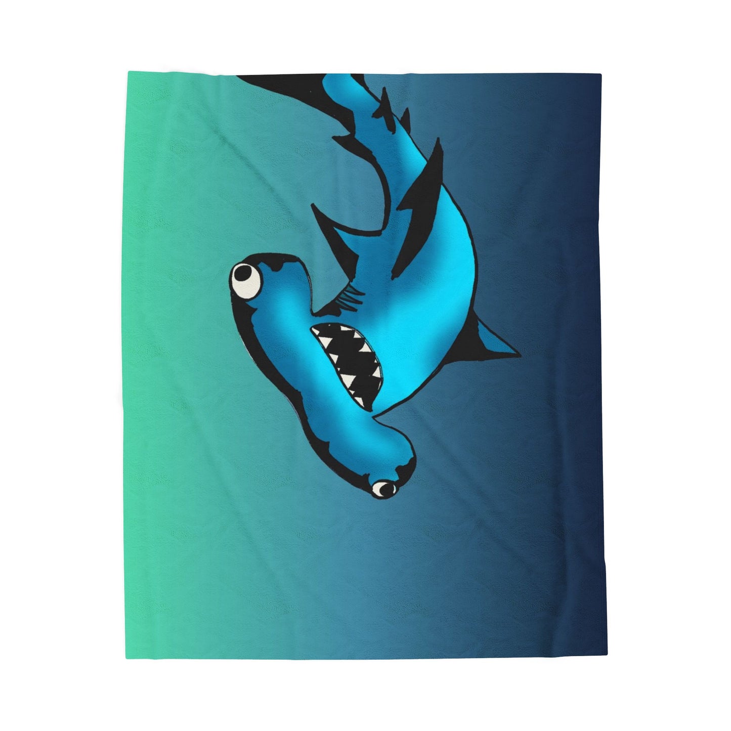 Harley Hammerhead Shark Velveteen Plush Blanket — Cute Ocean Animal Throw for Kids & Beach Lovers