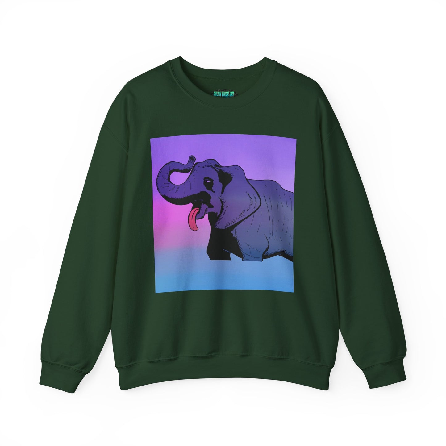 Elephant Art Unisex Crewneck Sweatshirt – Vibrant and Cozy Statement Piece