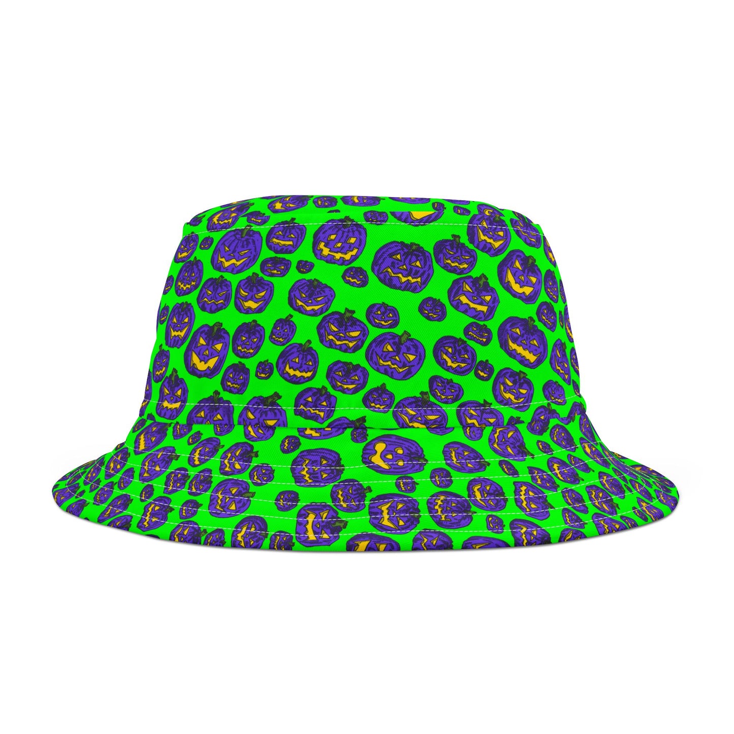 Vibrant Halloween Bucket Hat, Funky AOP Design, Trendy Sun Hat, Perfect for Festivals, Summer Beach Wear, Costume Accessory