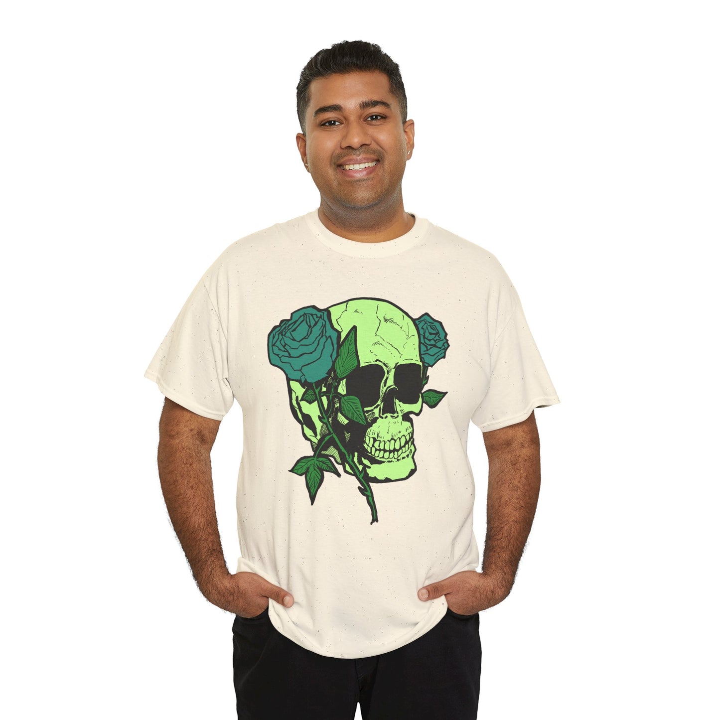 Skull & Rose Graphic Tee - Unisex Heavy Cotton Shirt