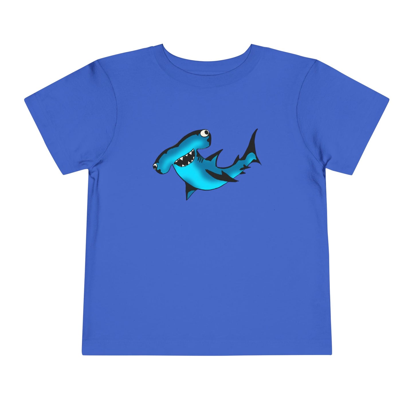 Toddler Shark Tee - Cute Blue Harley Hammerhead Graphic Kids Short Sleeve Shirt