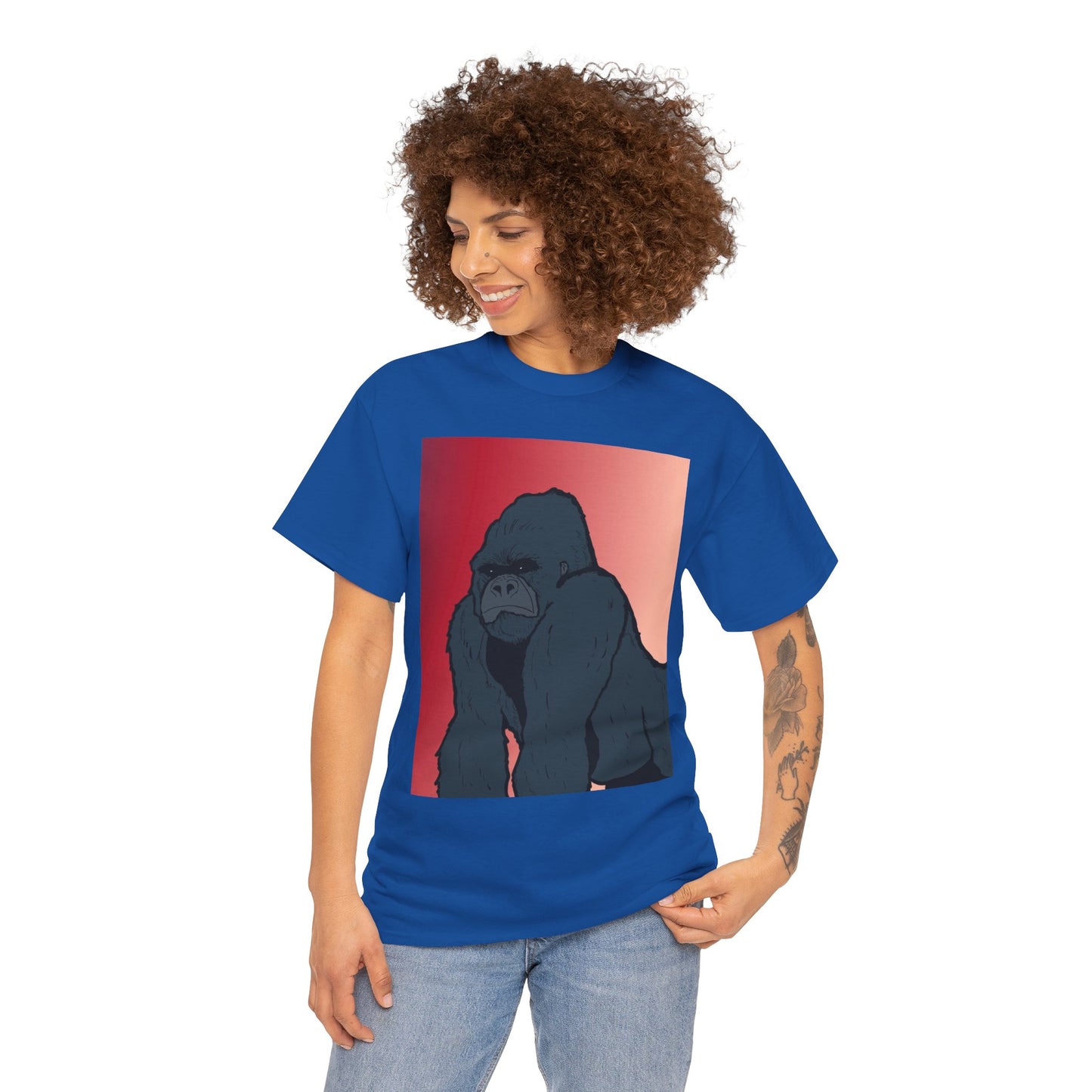 Gorilla Graphic Tee — Vintage Sunset Primate Illustration Shirt