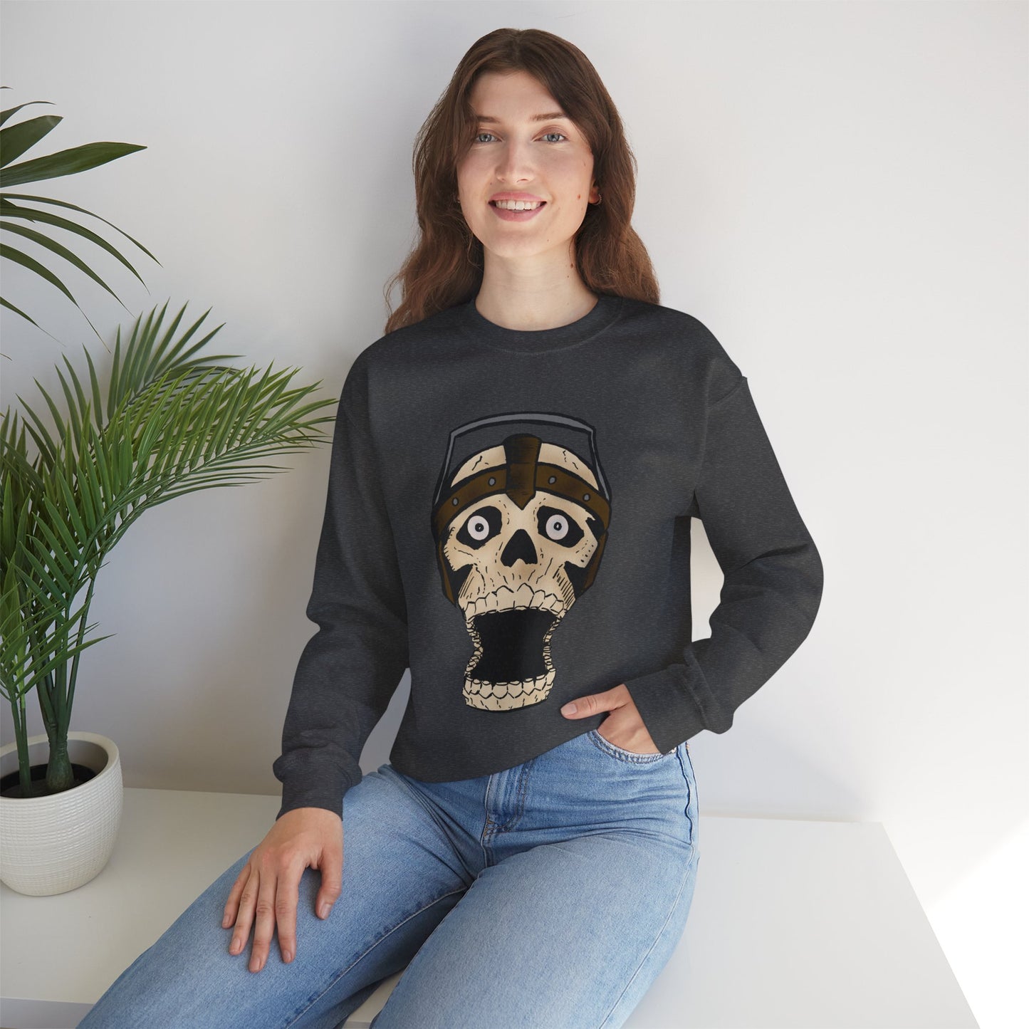 Screaming Skull Graphic Crewneck Sweatshirt - Unisex Heavy Blend™