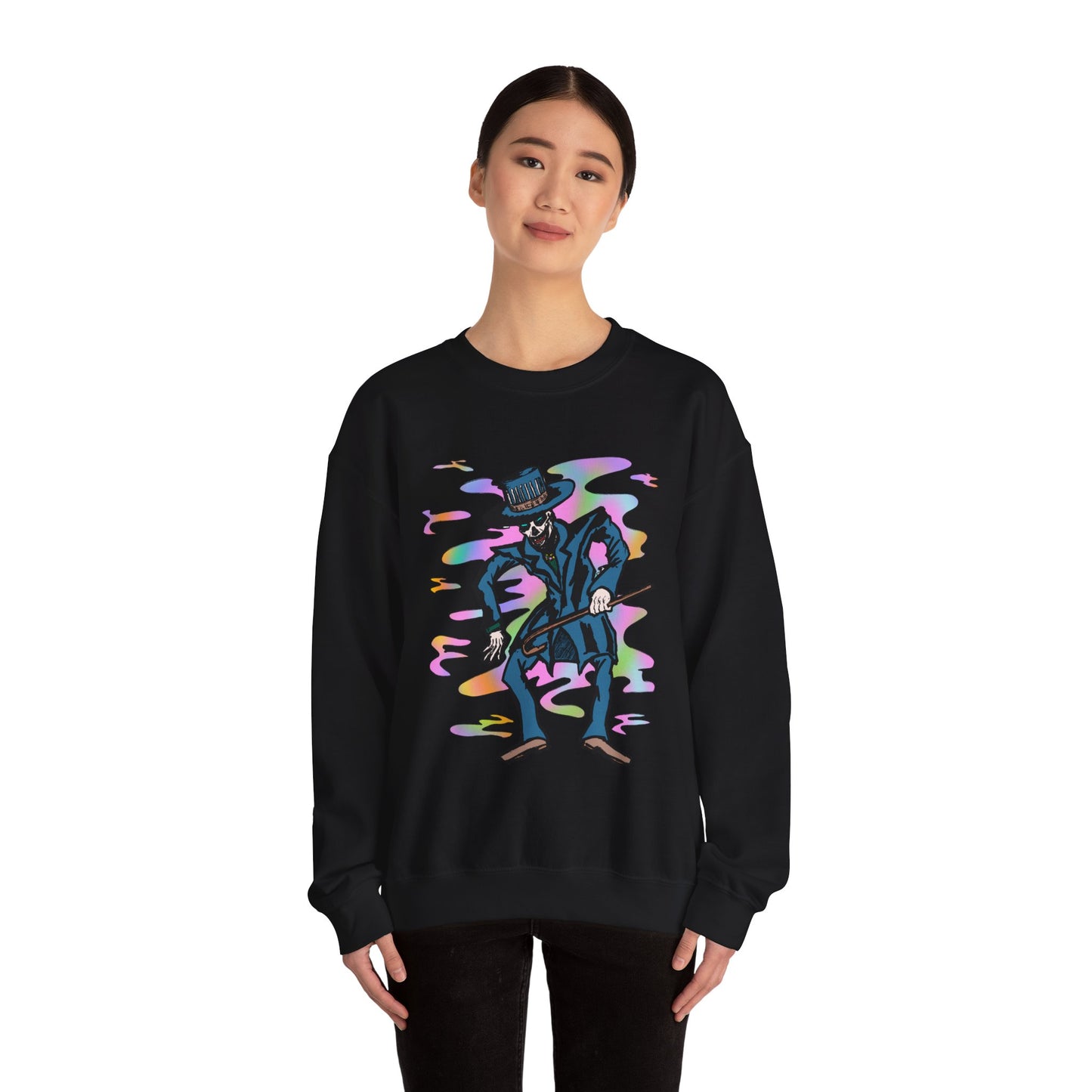 Vibrant Voodoo Graphic Crewneck Sweatshirt - Unisex Halloween Vibe